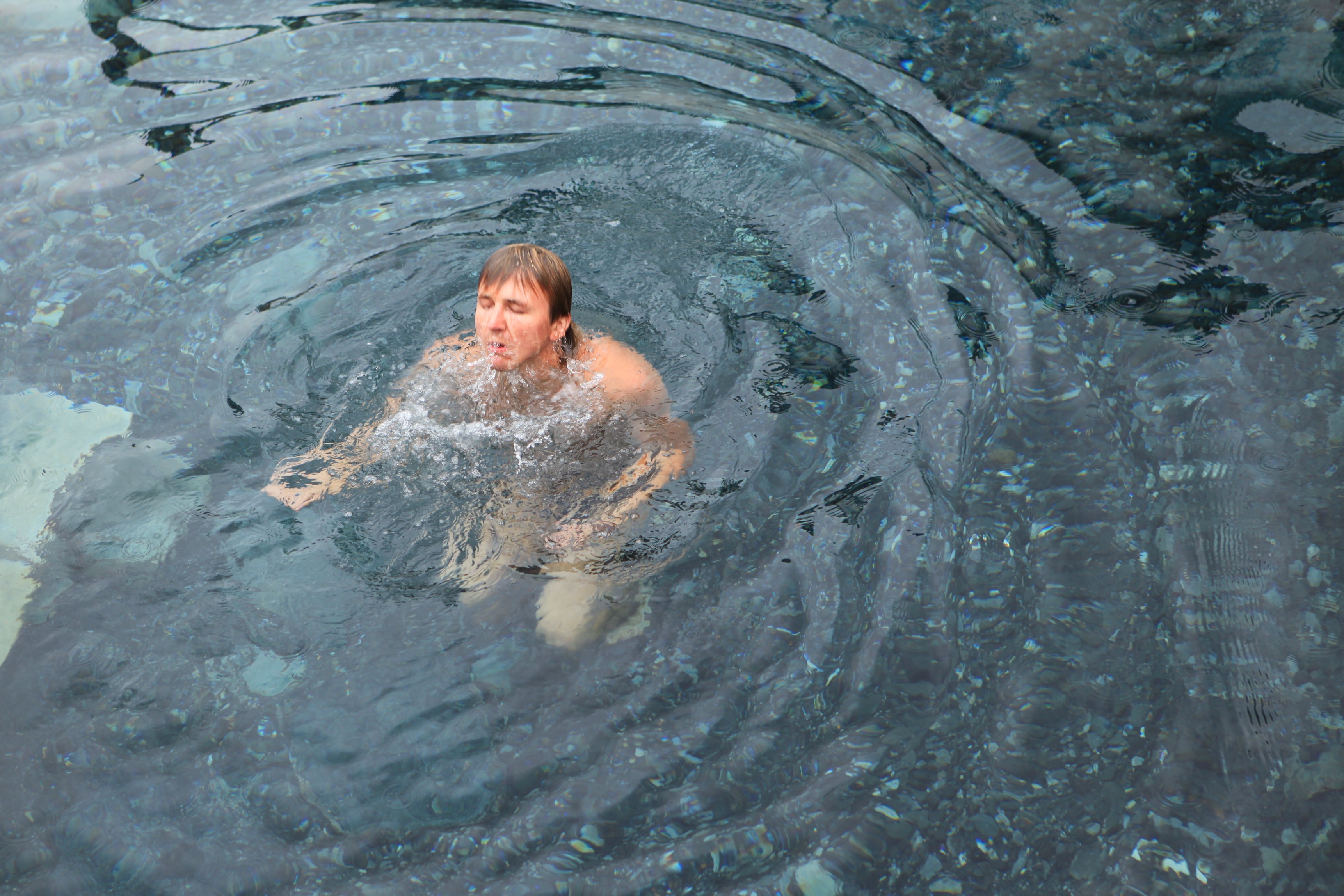 Man in cold water photo