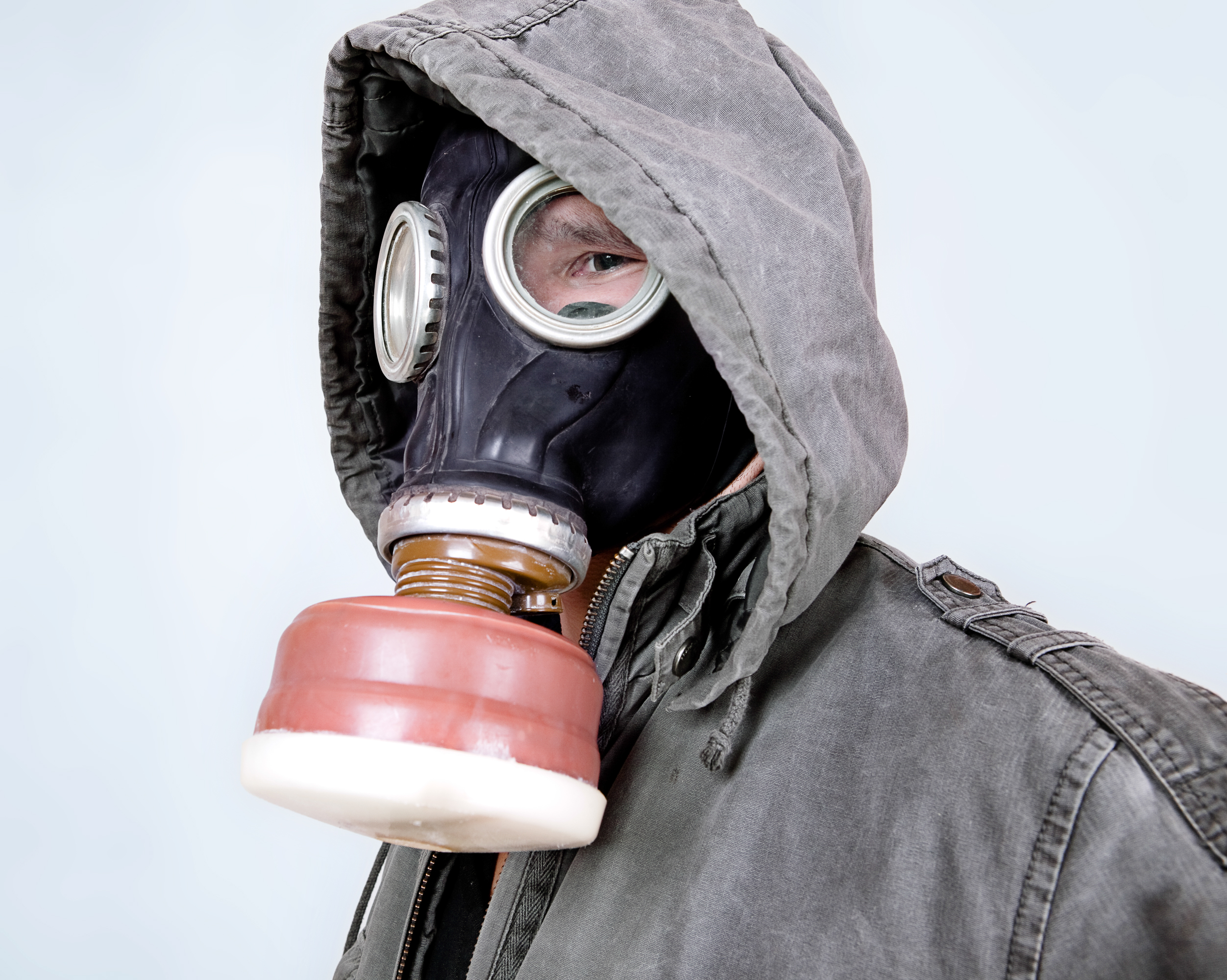 Man in gas mask photo