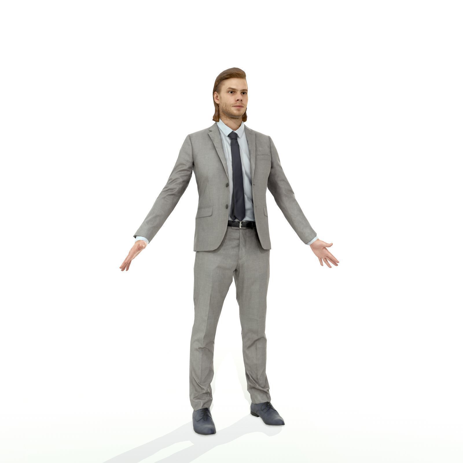 Blonde business man in a grey suit 3D model | CGTrader