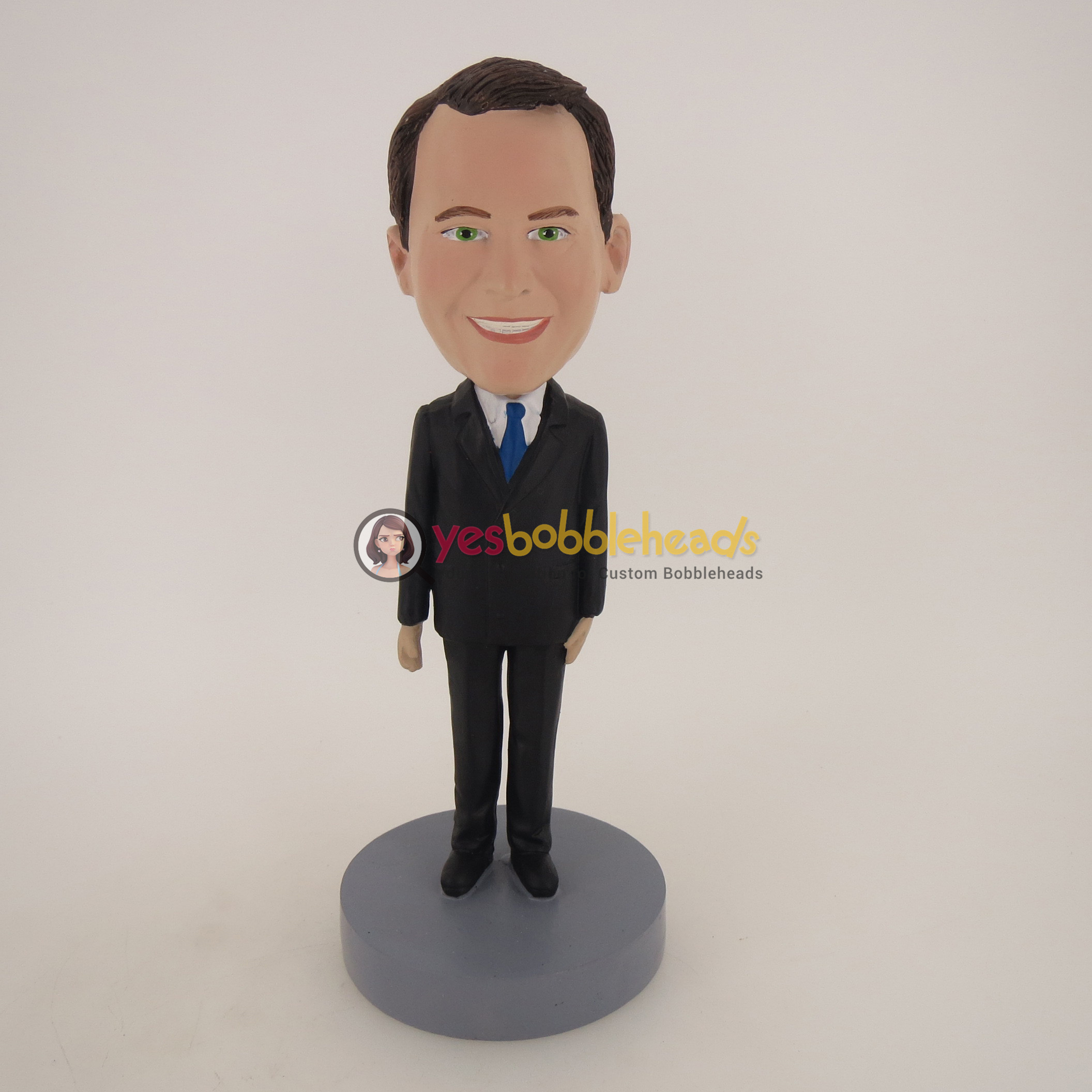 Custom Bobblehead Doll: Man In Suit Smiling - Yes Bobbleheads ...