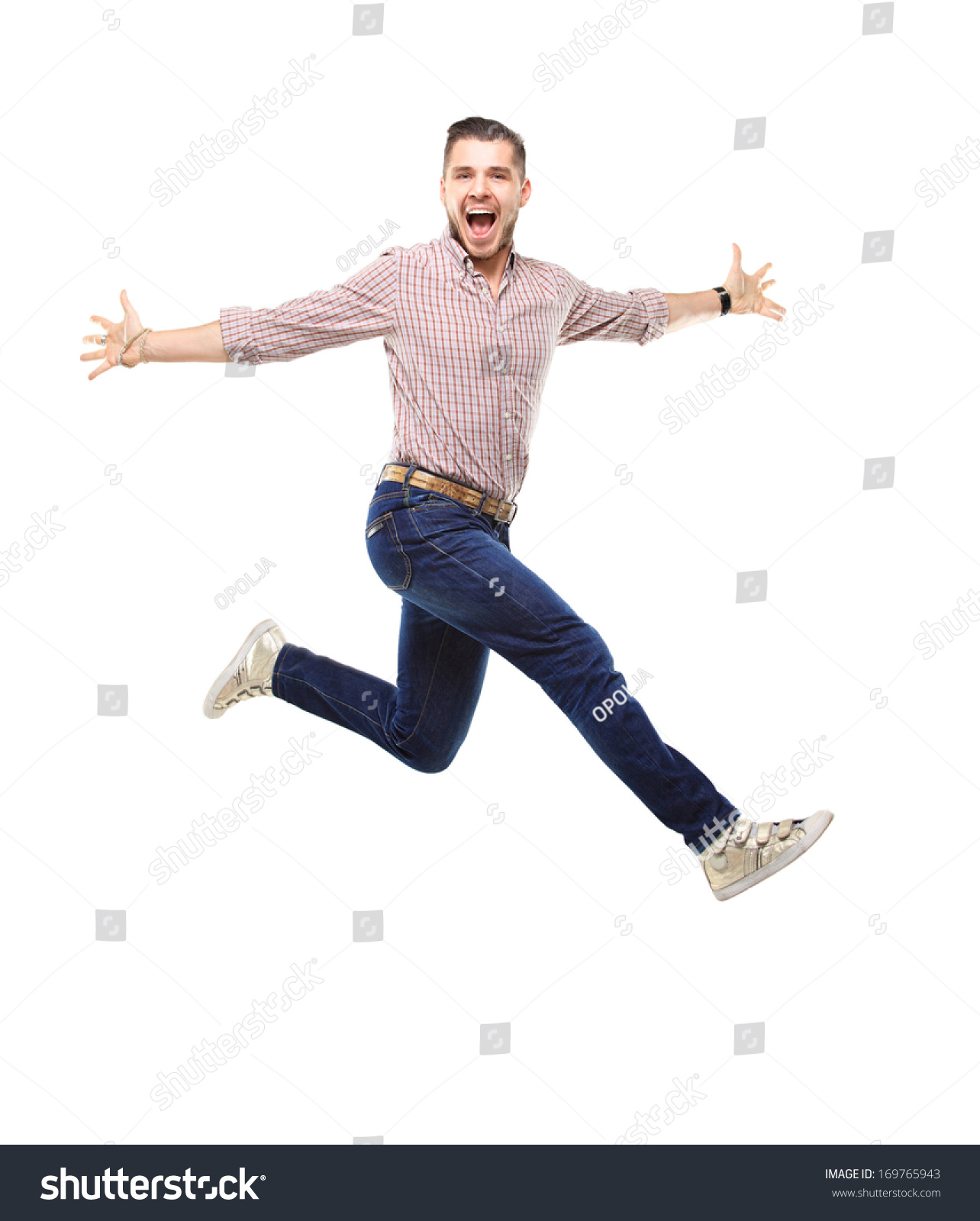 Handsome Man Jumping Stock Photo 169765943 - Shutterstock