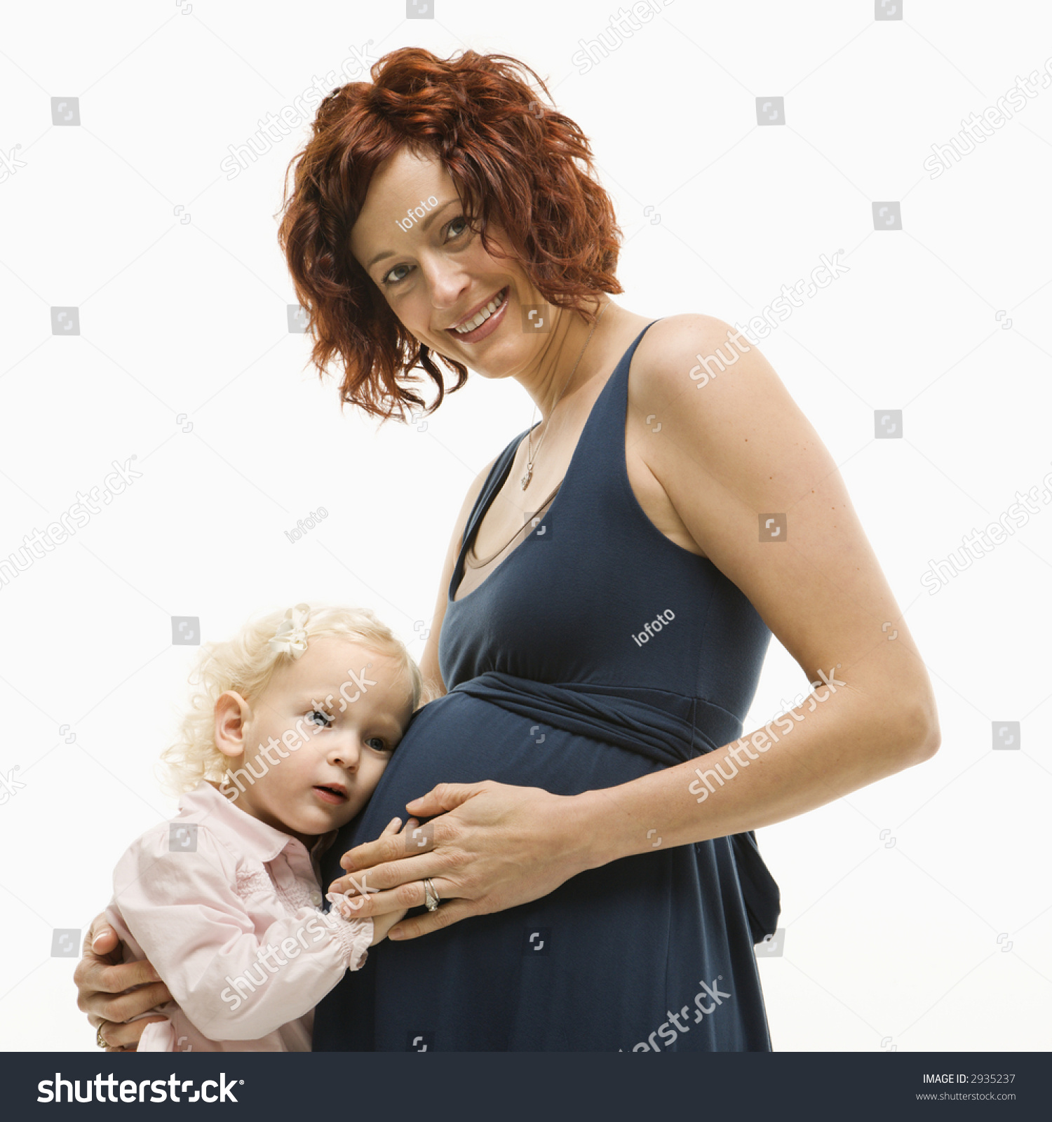 Caucasion Midadult Attractive Pregnant Smiling Woman Stock Photo ...