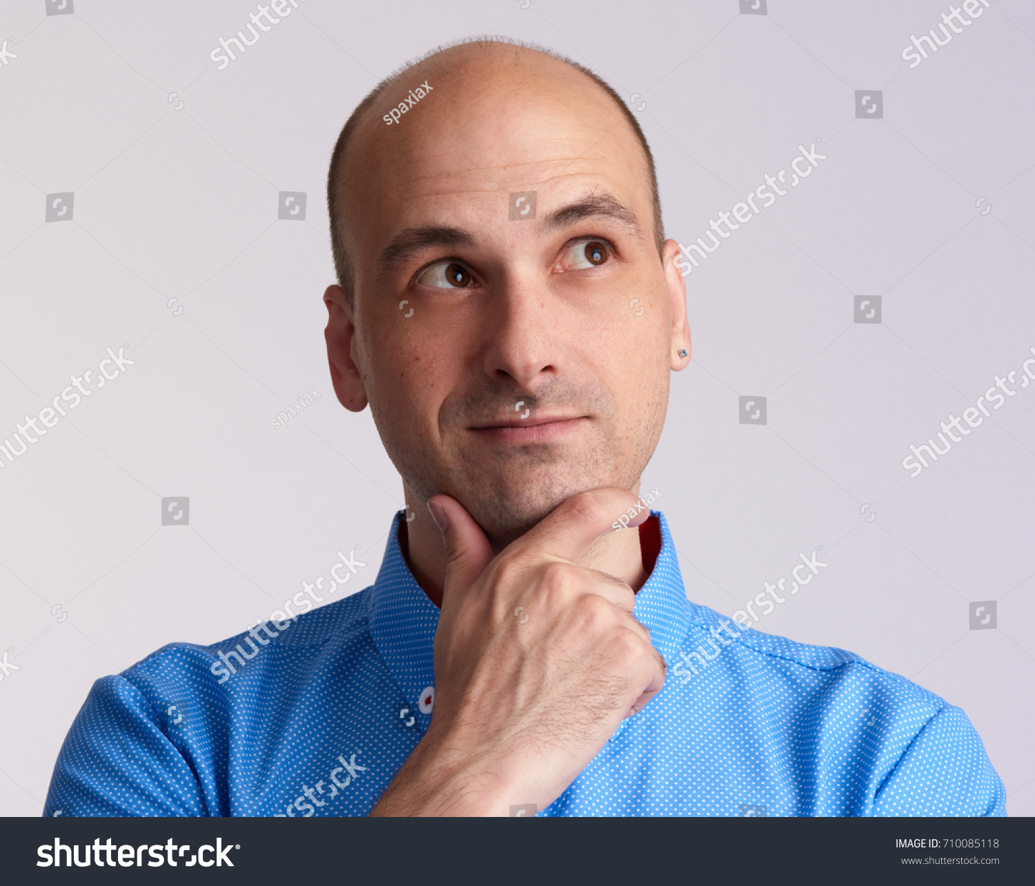 Thinking Man Looking Copy Space Isolated Stock Photo (Safe to Use ...