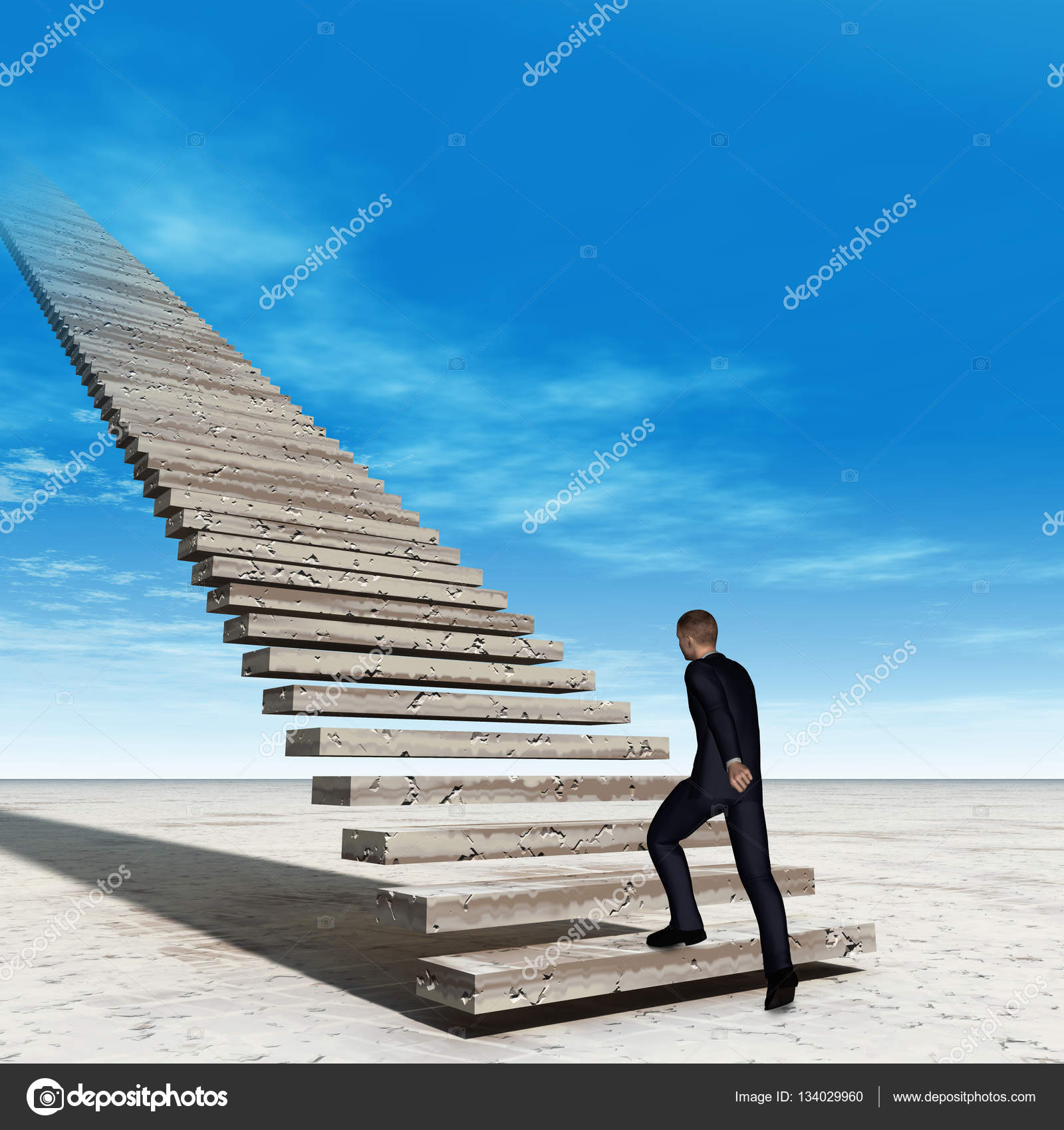 business man on stairs to sky — Stock Photo © design36 #134029960