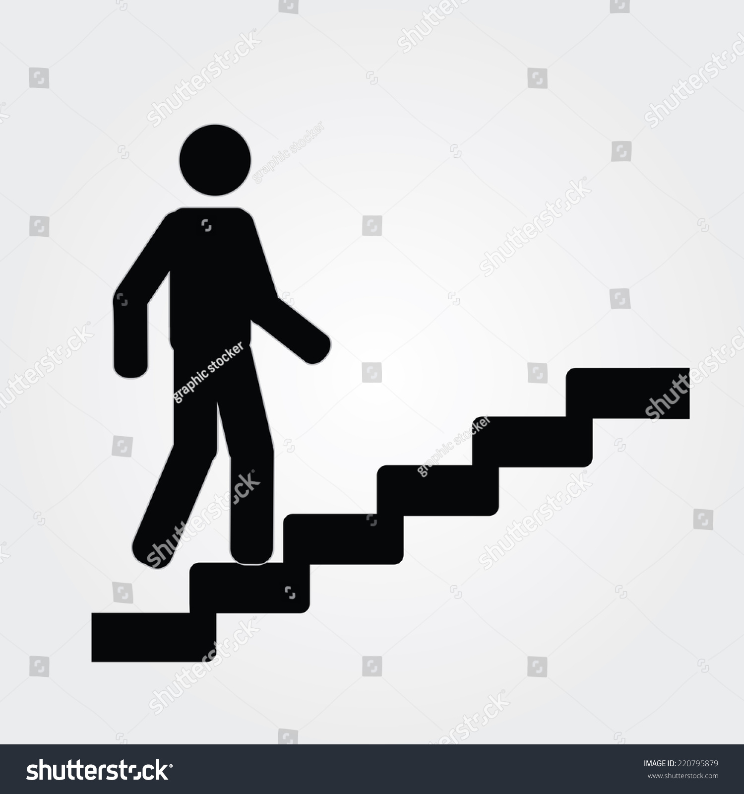 Vector Man On Stairs Iconman Walk Stock Vector (2018) 220795879 ...