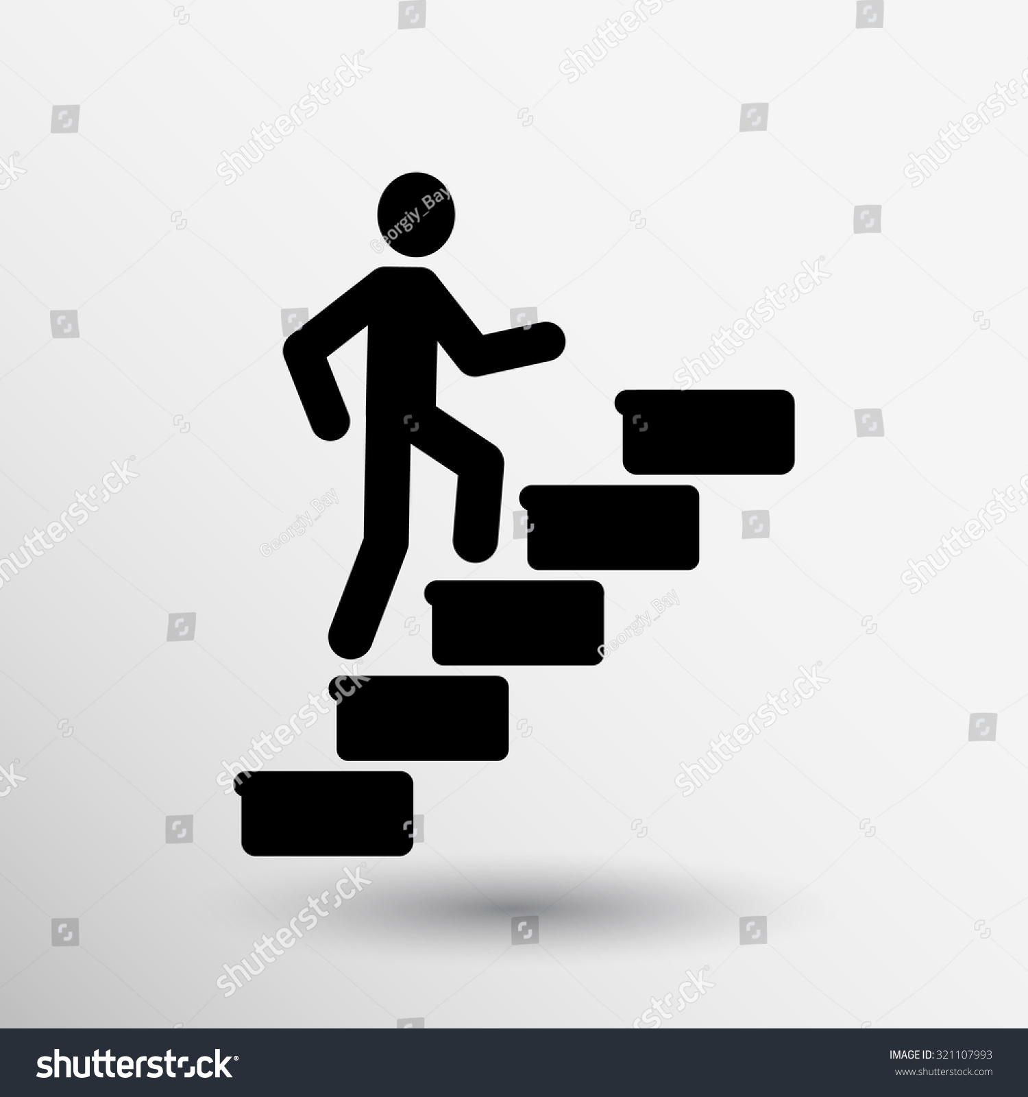Man On Stairs Icon Vector Button Stock Vector 321107993 - Shutterstock