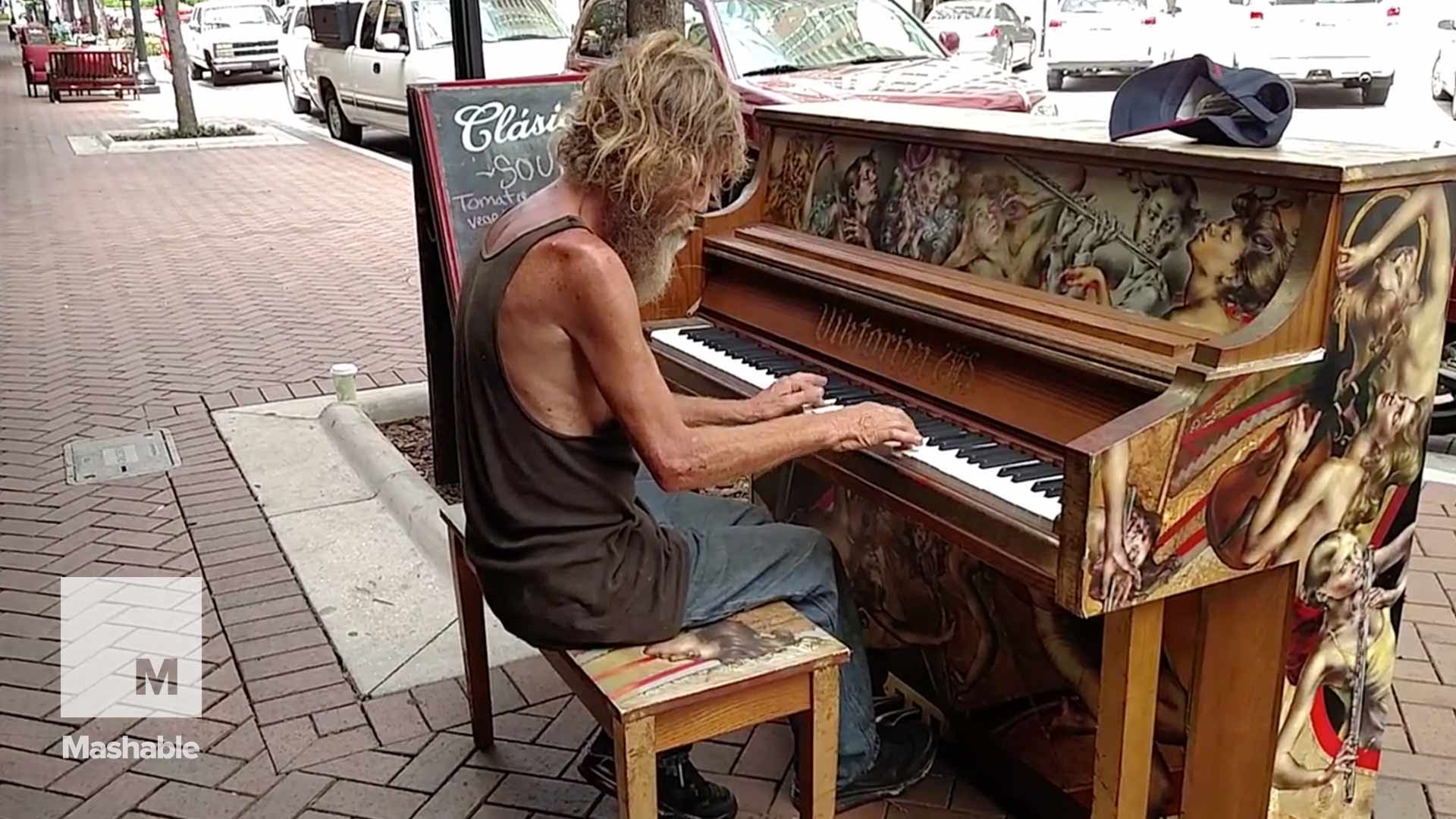 Homeless Man Plays Street Piano Beautifully in Florida (Come Sail ...