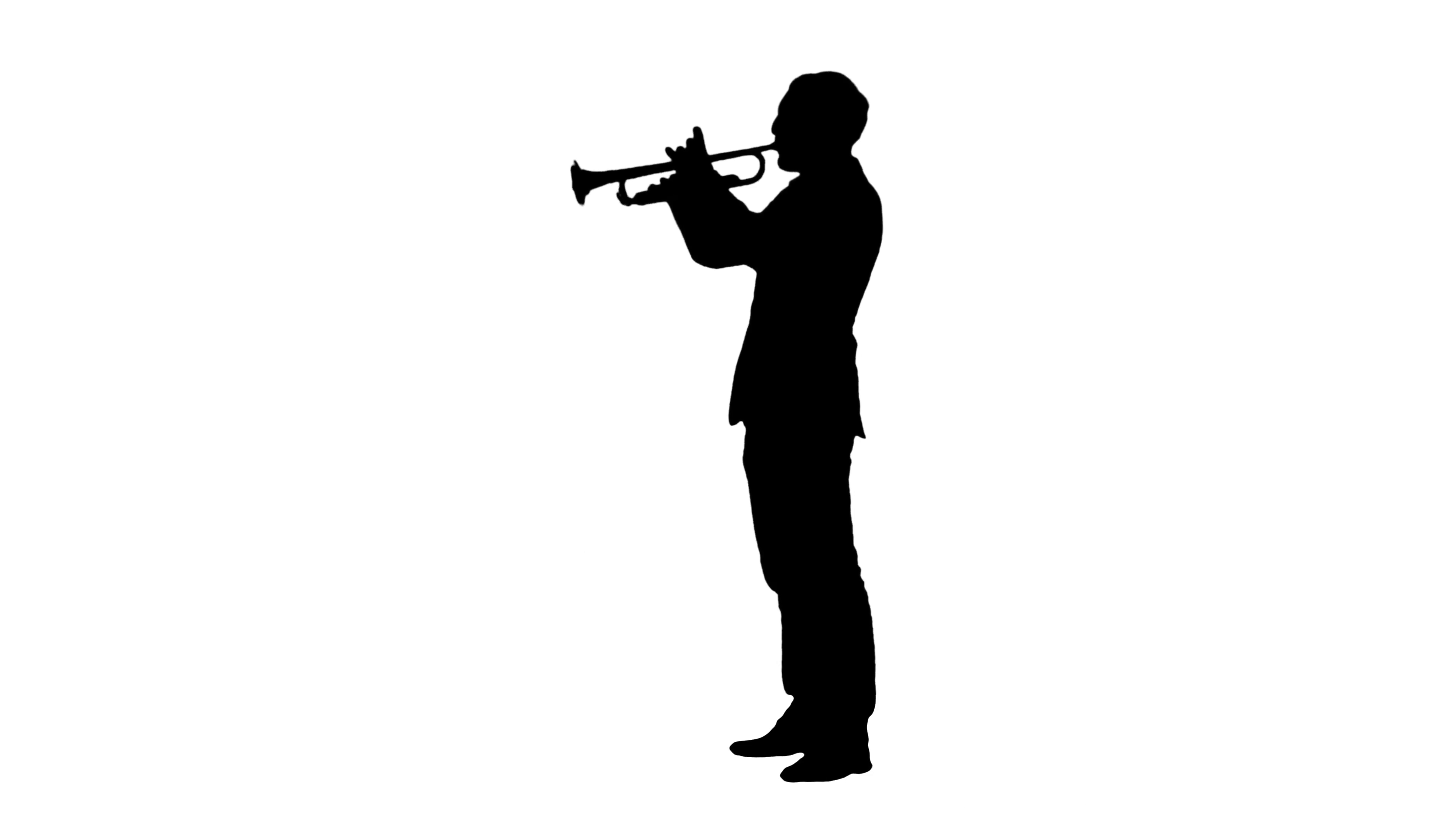 Silhouette Man standing and trumpet melody Stock Video Footage ...