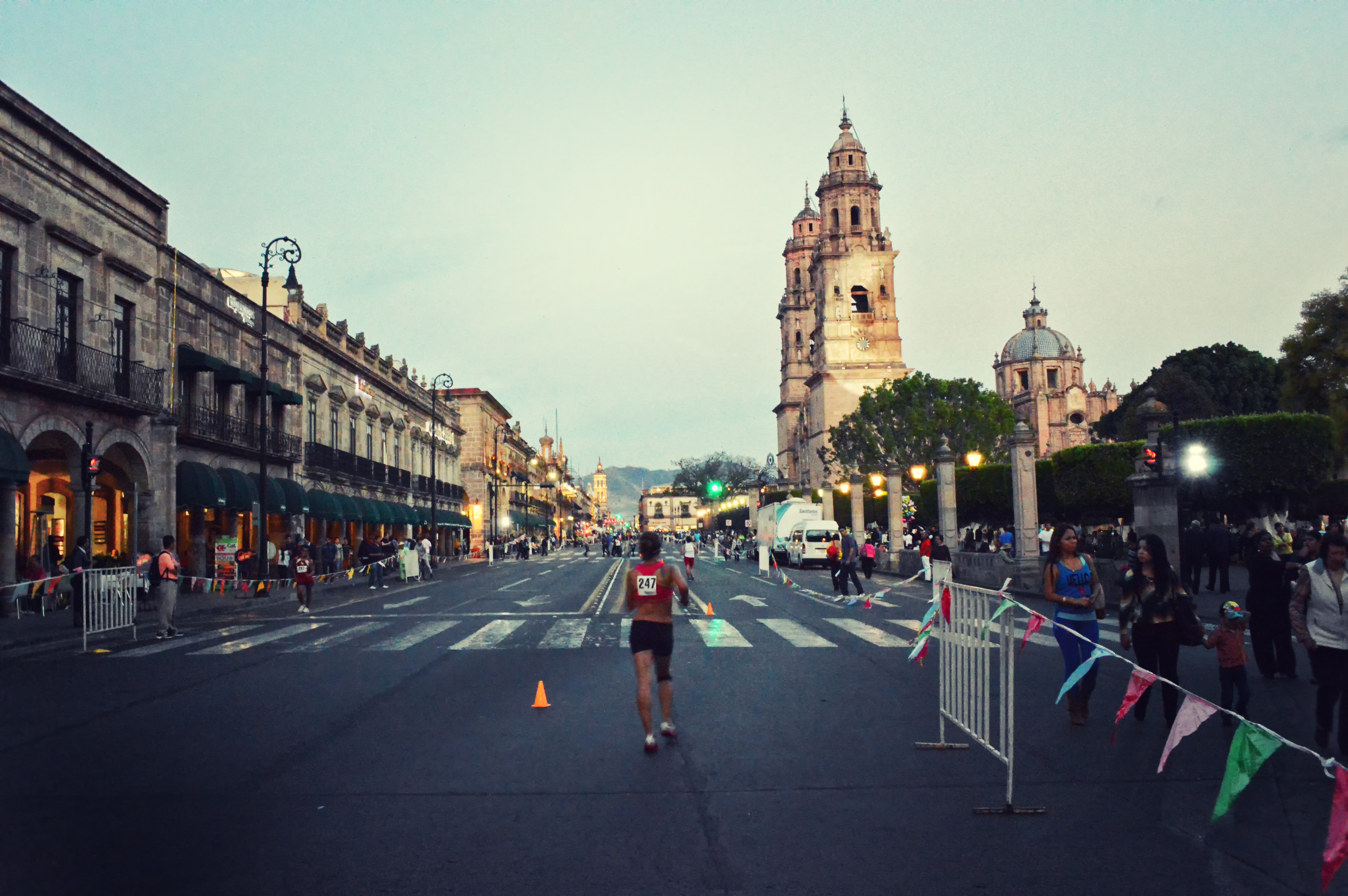 Man running in marathon photo