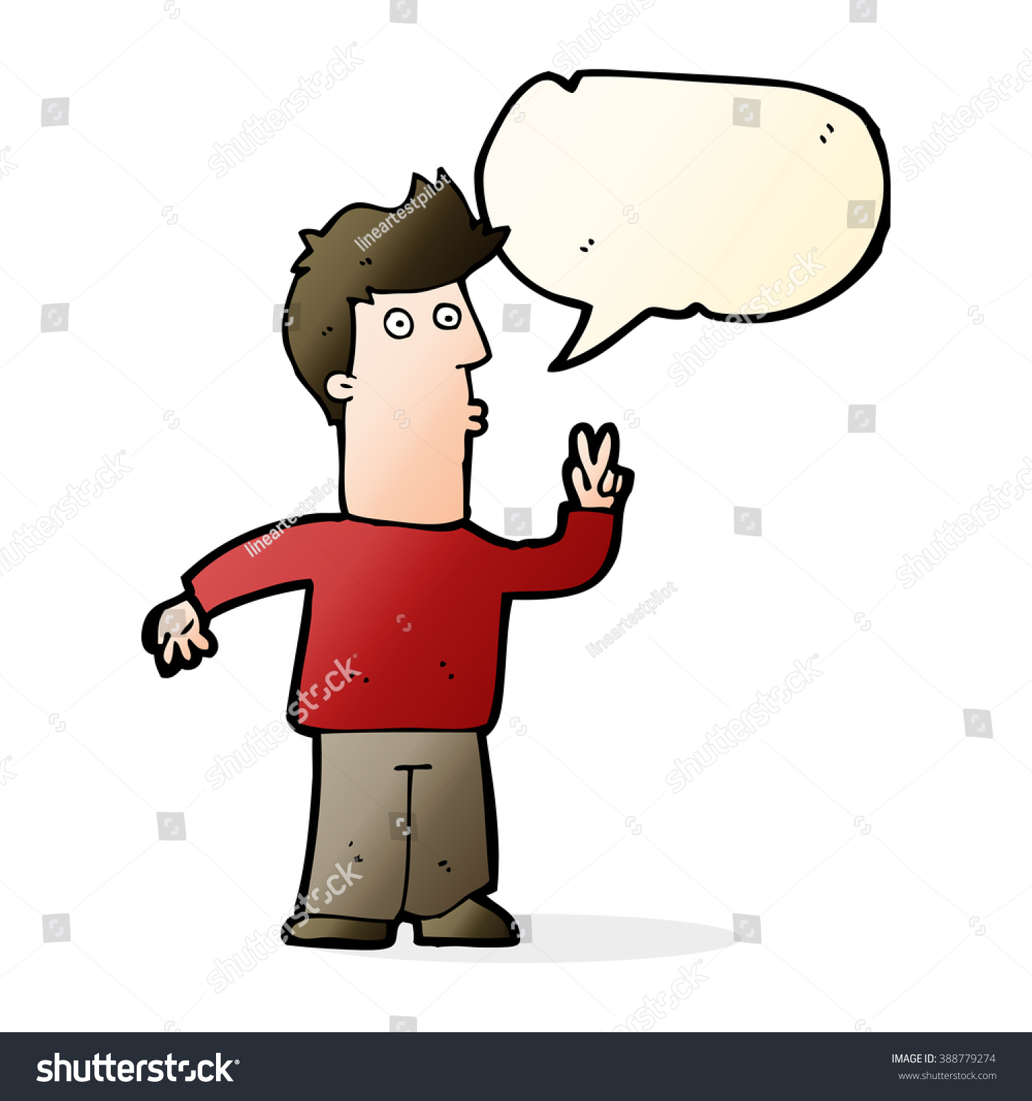 Cartoon Man Signaling Hand Speech Bubble Stock Vector 388779274 ...
