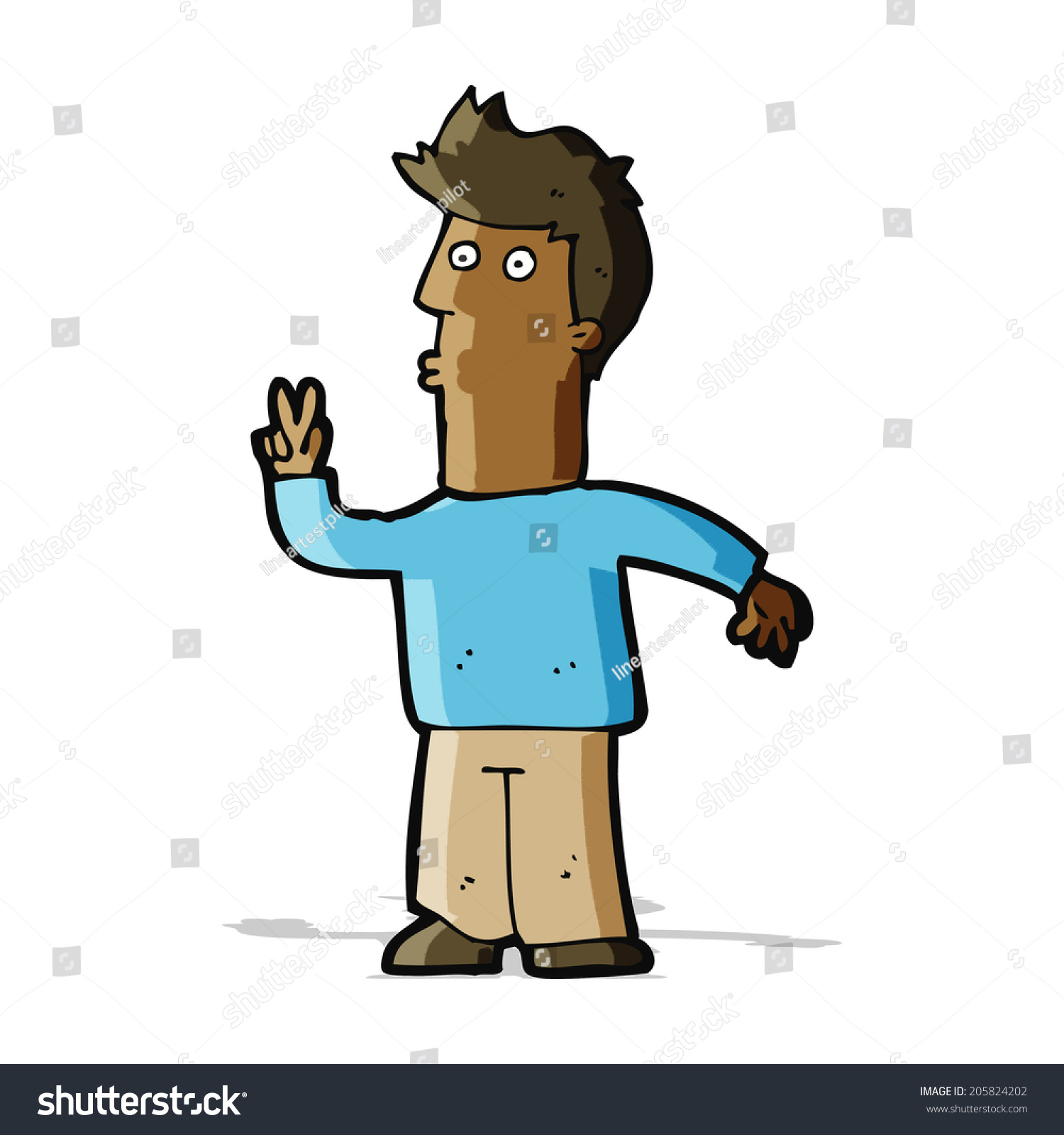Cartoon Man Signaling Hand Stock Illustration 205824202 - Shutterstock