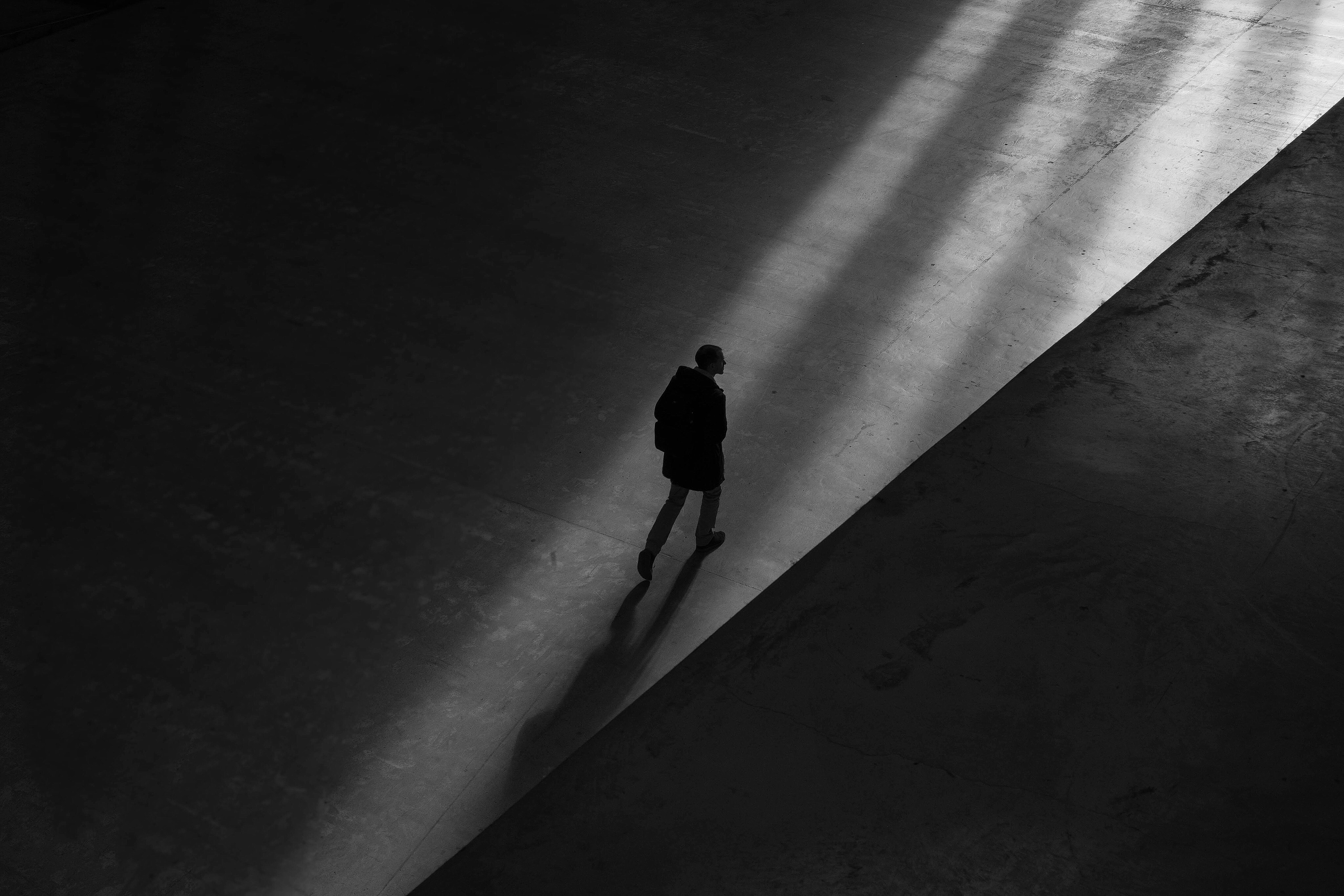 Man walking on floor photo