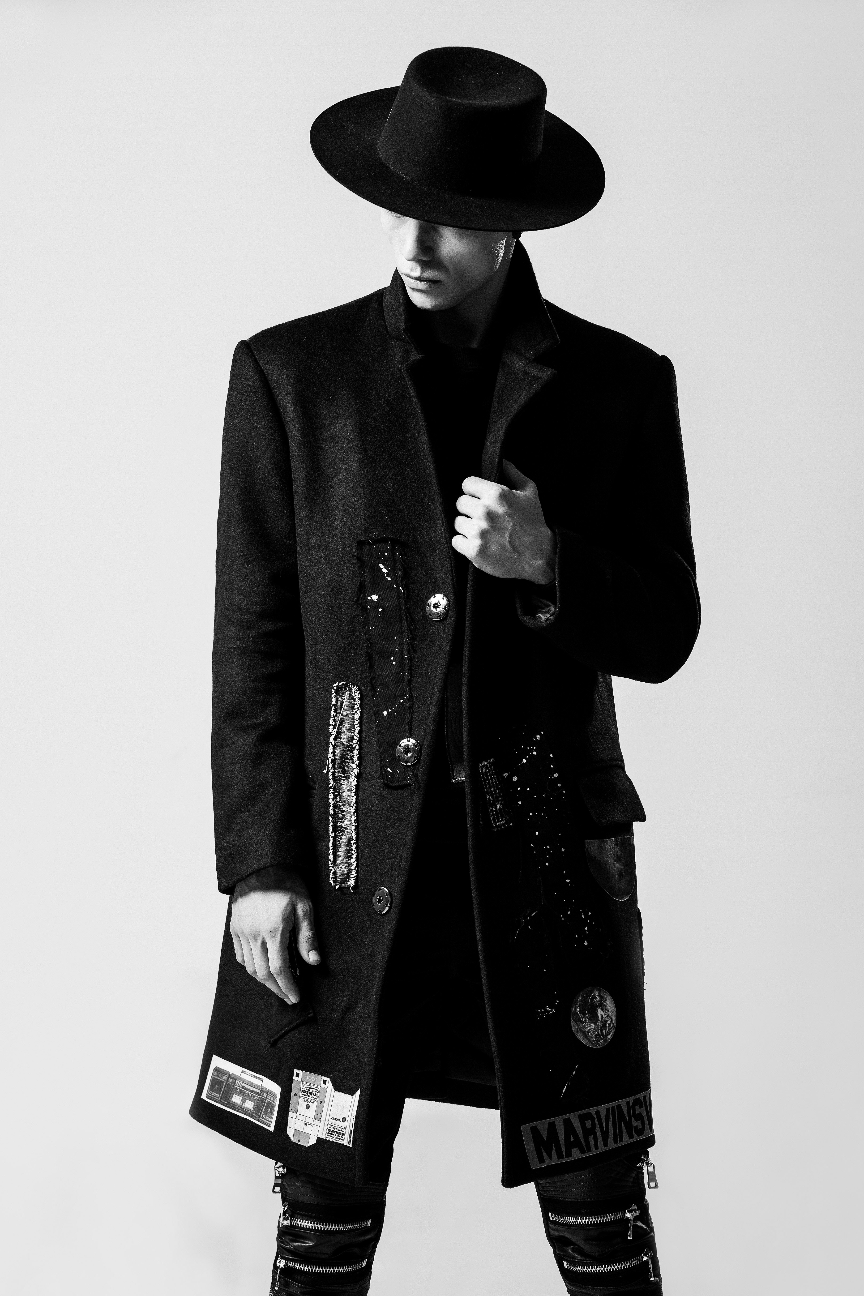 Free photo: Man Wearing Black Hat and Black Coat - Adult, Black-and ...