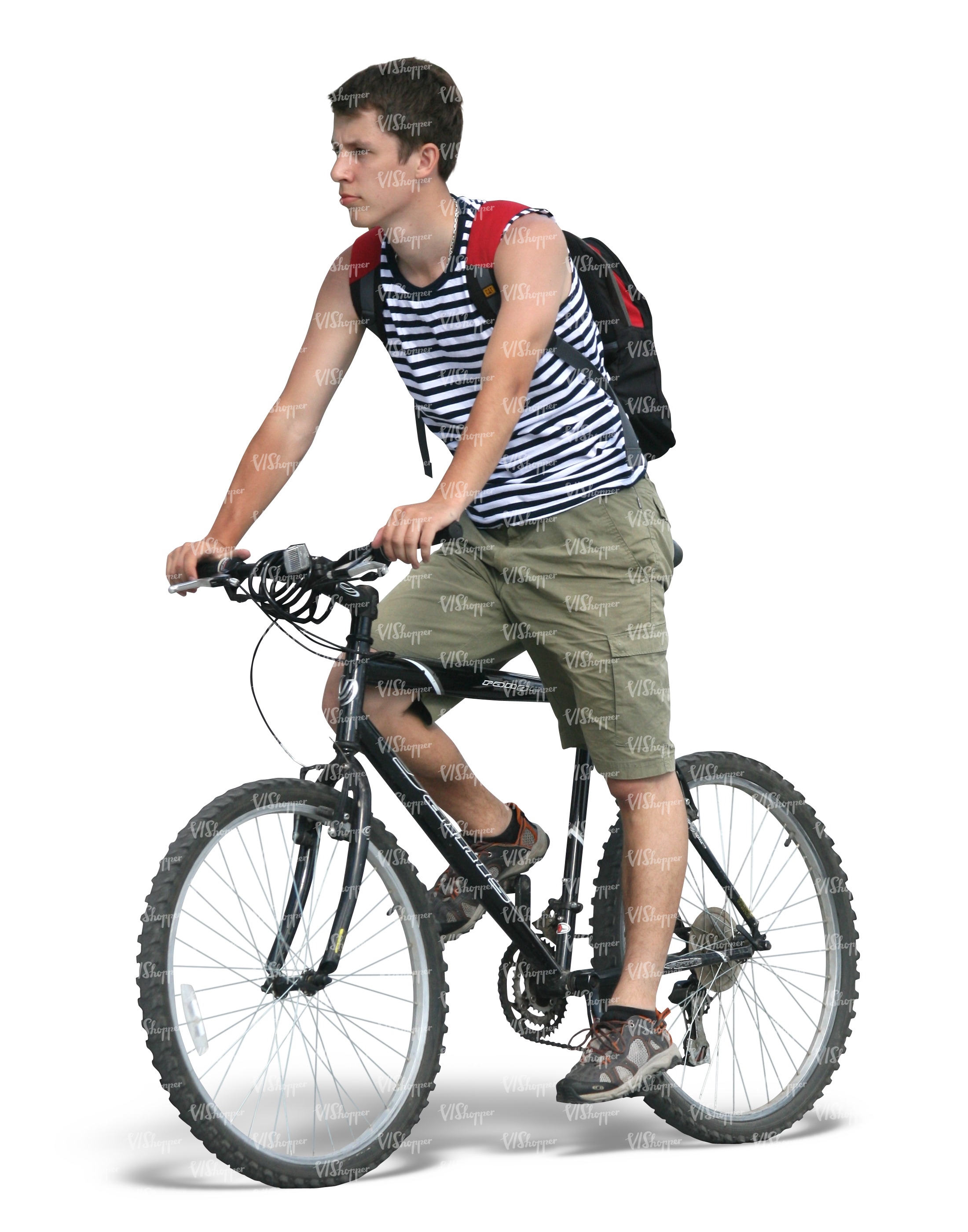 cut out man in shorts riding a bike - cut out people - VIShopper
