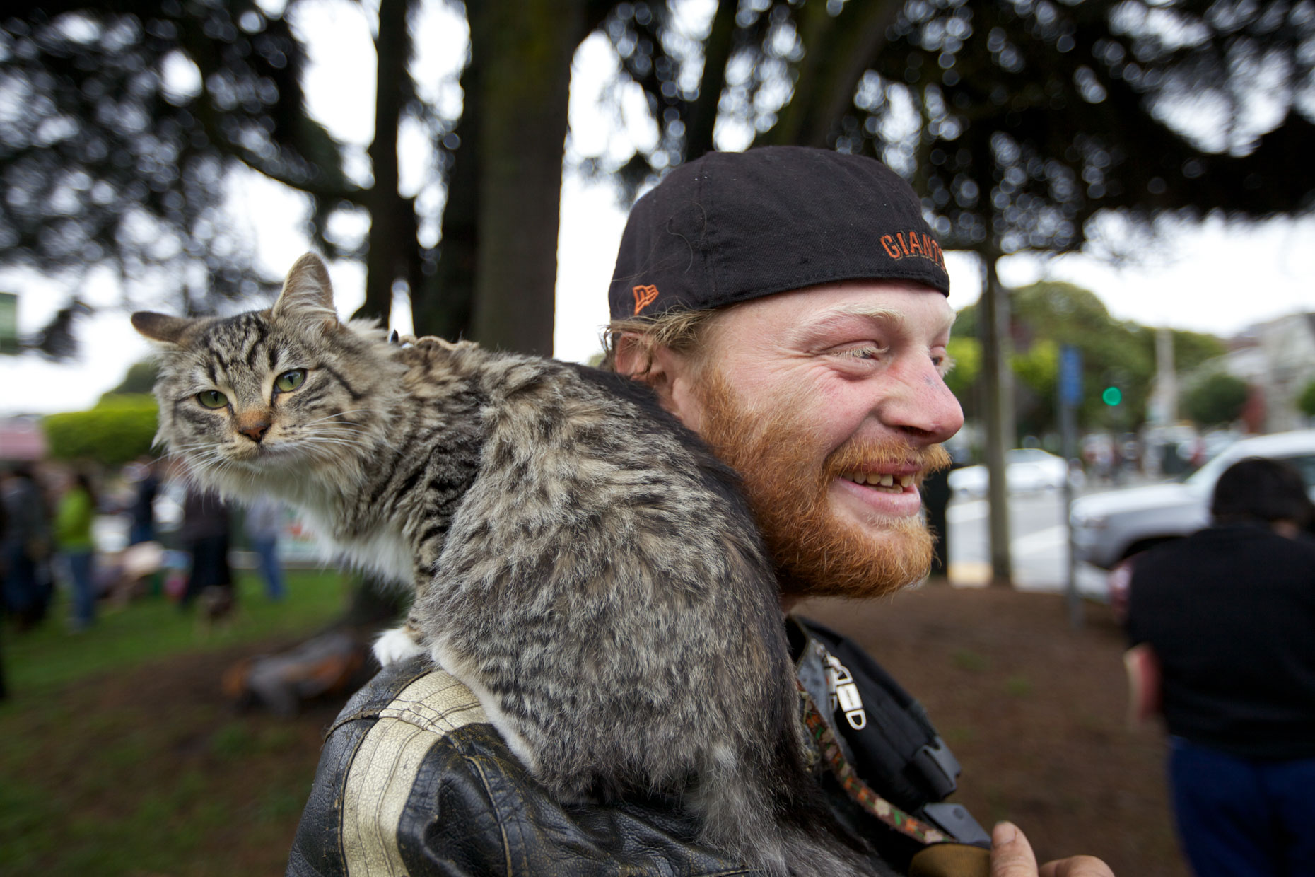 Editorial Photography | Man with Cat on Shoulder by Mark Rogers