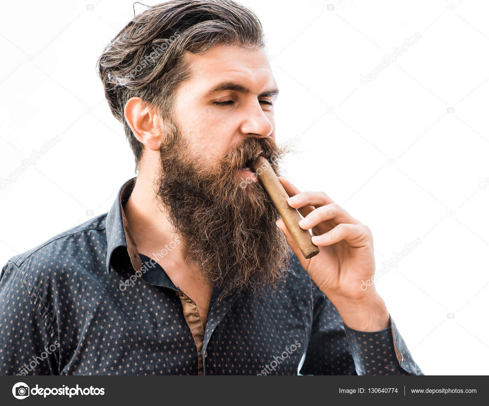 tough rich man with cigar — Stock Photo © stetsik #130640774