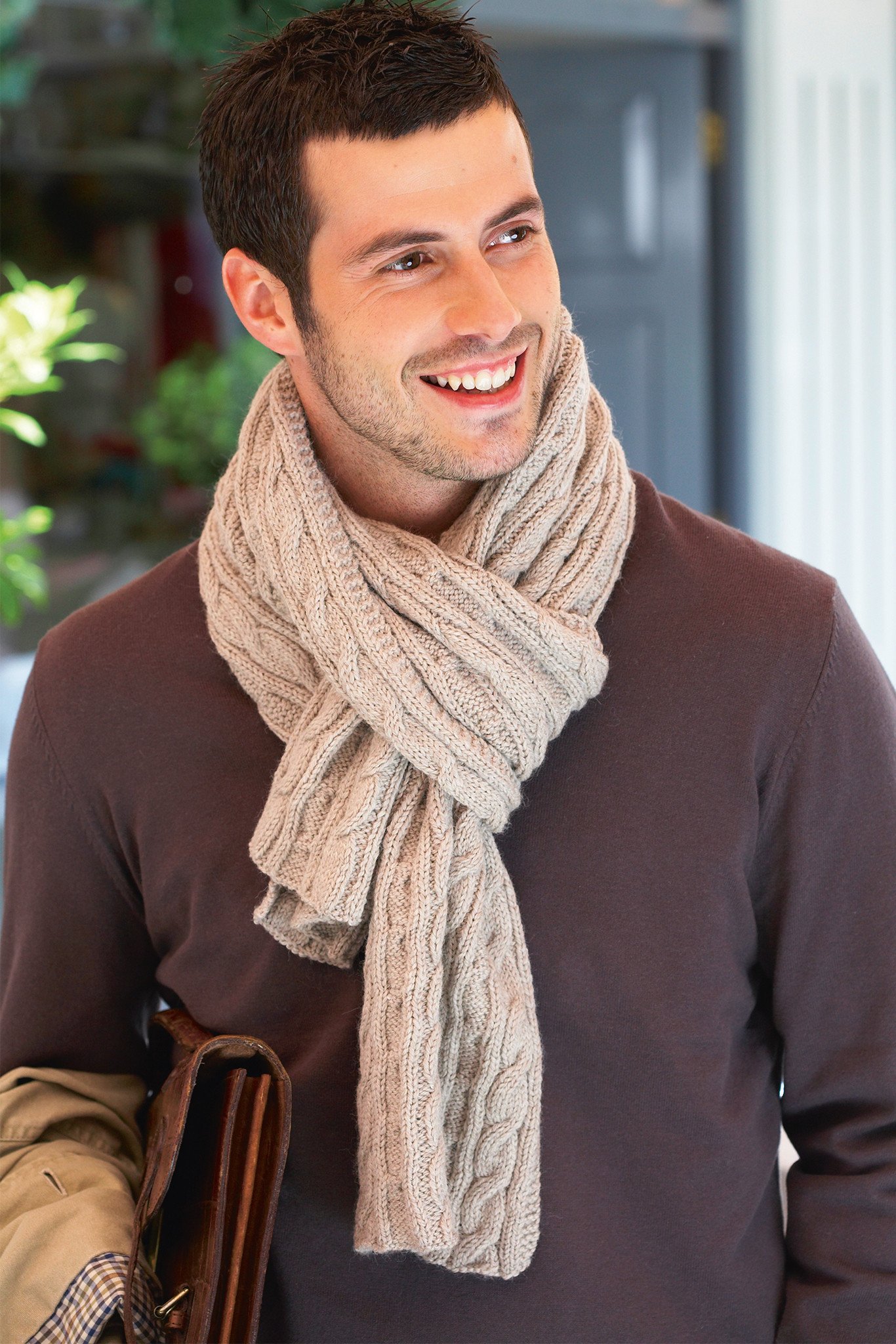 Mens Cable Scarf Knitting Pattern – The Knitting Network