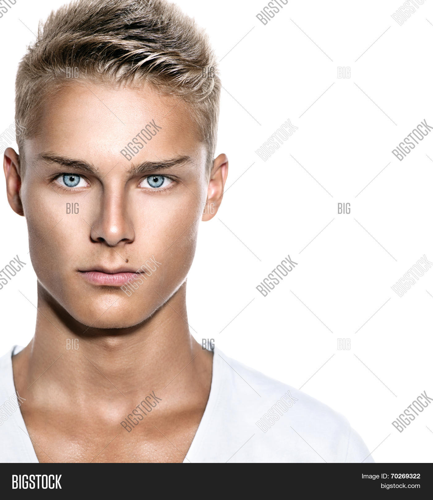 Handsome Young Man's Face. Portrait Image & Photo | Bigstock