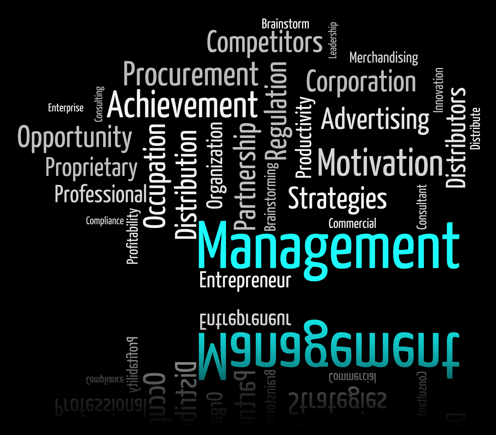 Management word indicates directors wordcloud and administration photo