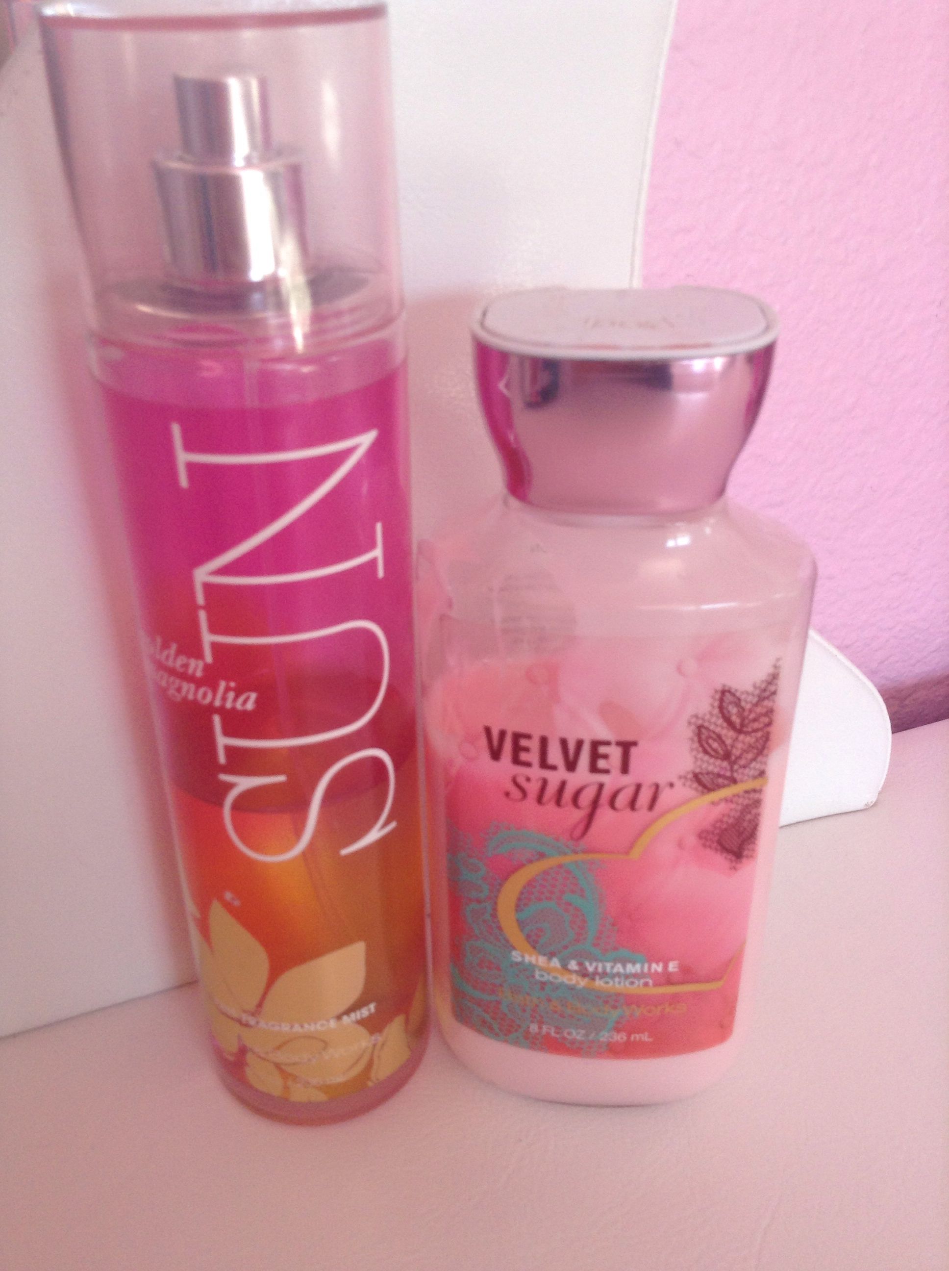 My favourite perfume and lotion velvet sugar and golden mangolia sun ...
