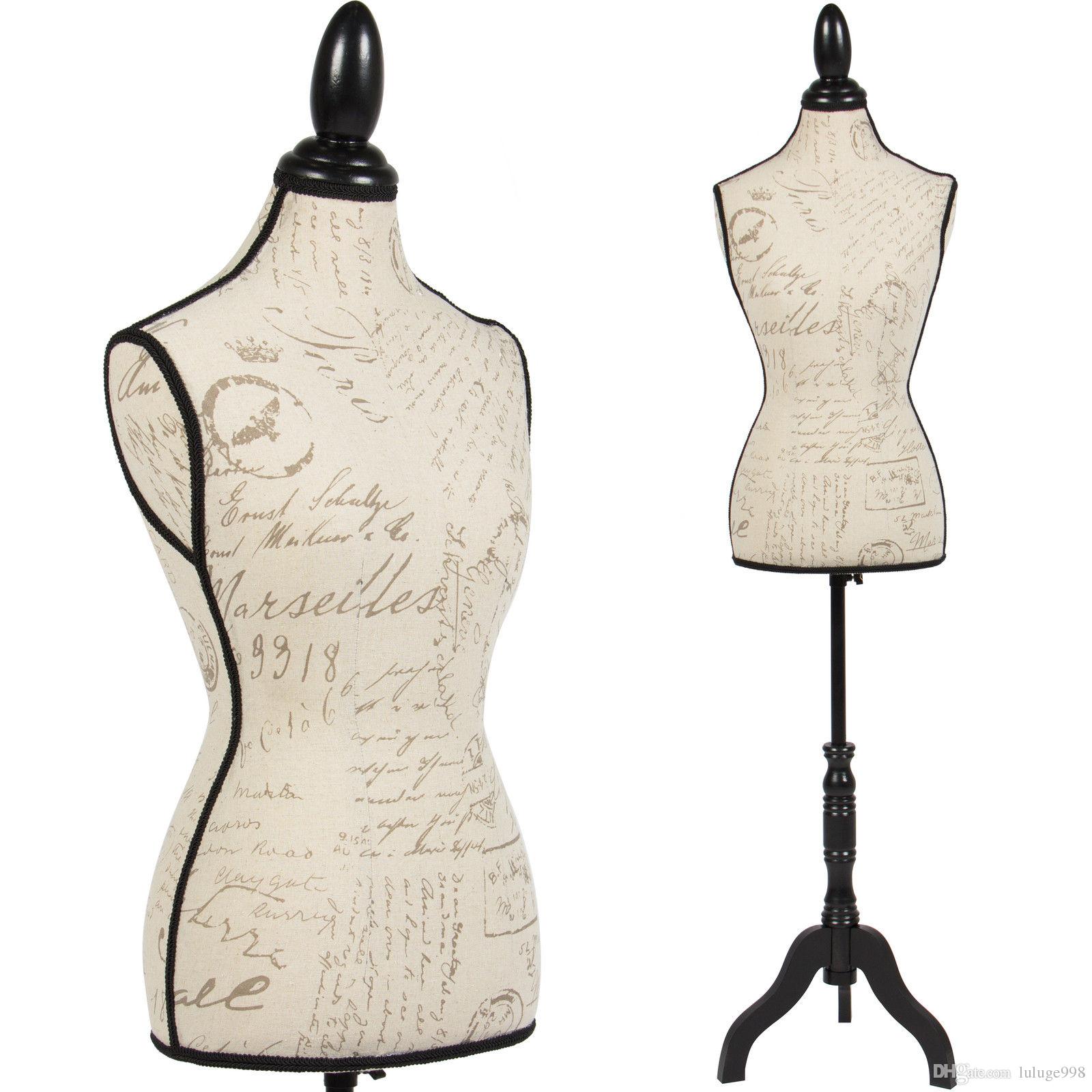 Female Mannequin Torso Dress Form Display W/ Black Tripod Stand ...