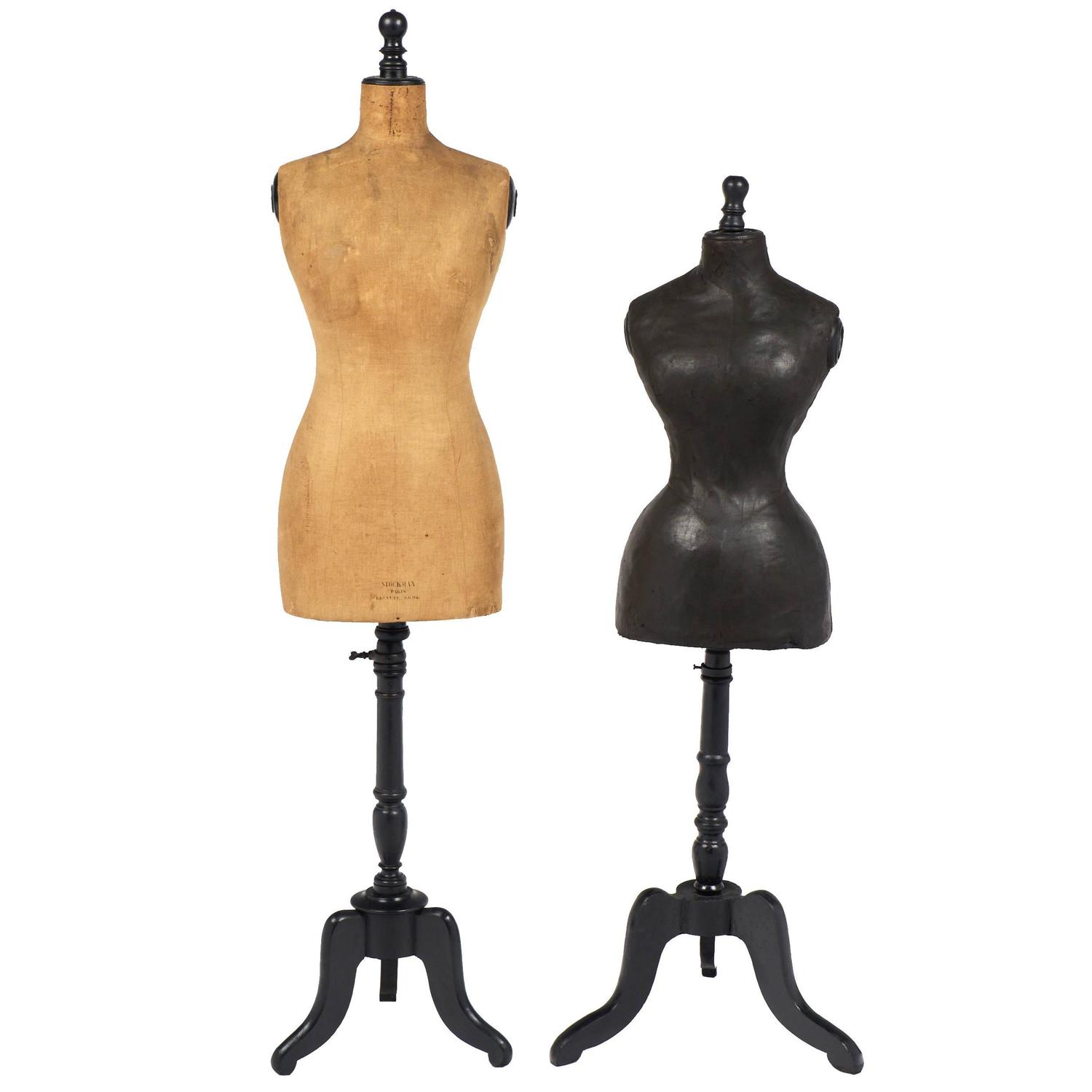 Two French Antique Adjustable Dressmaker Mannequins at 1stdibs