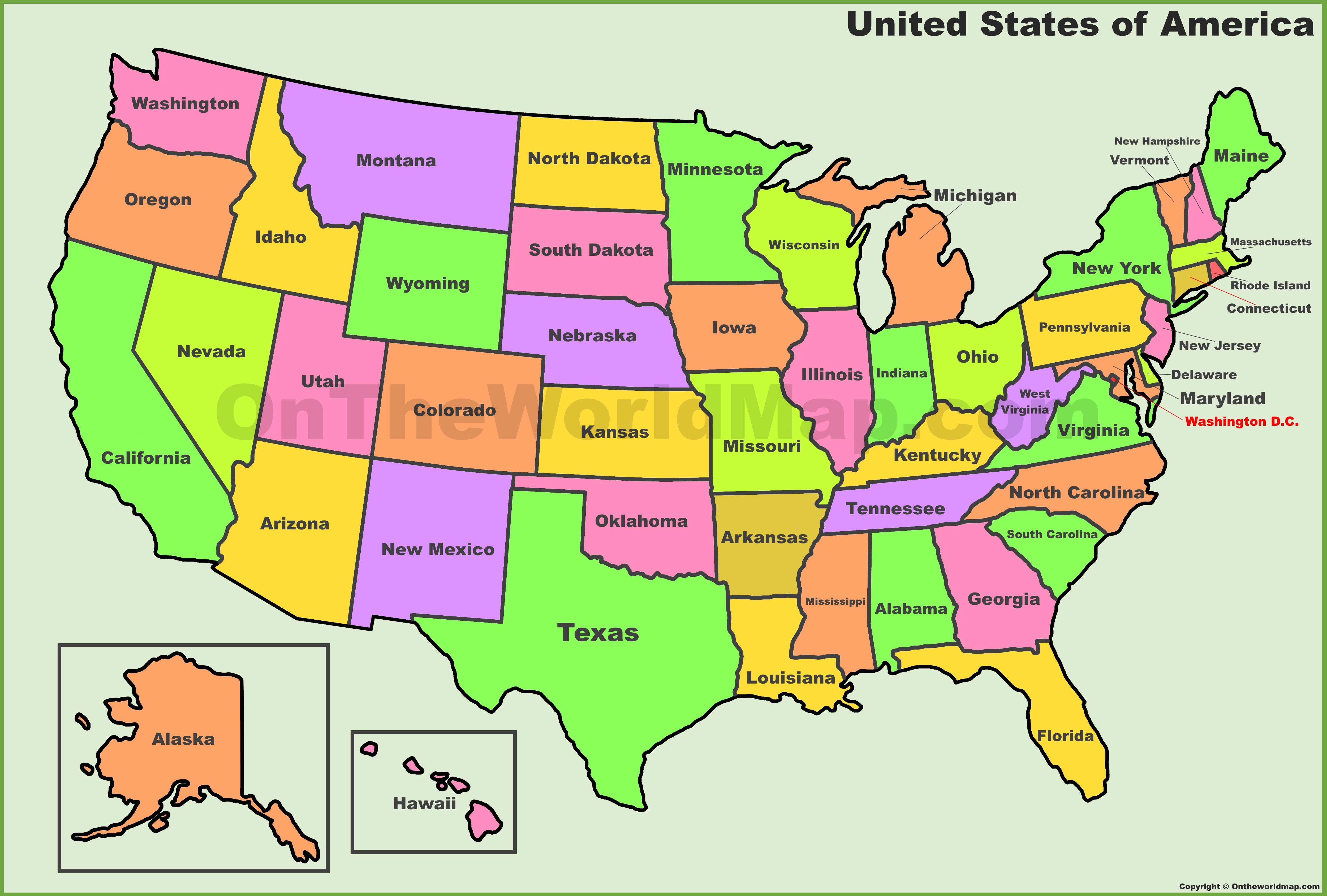 USA states map | List of U.S. States ﻿