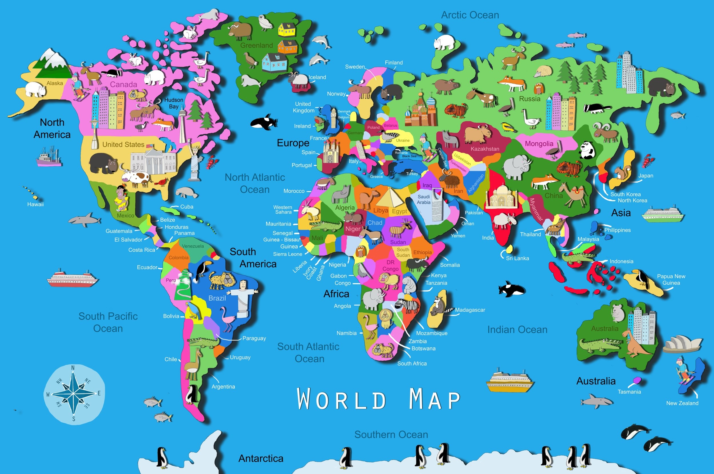Kid's World Map - Maps.com