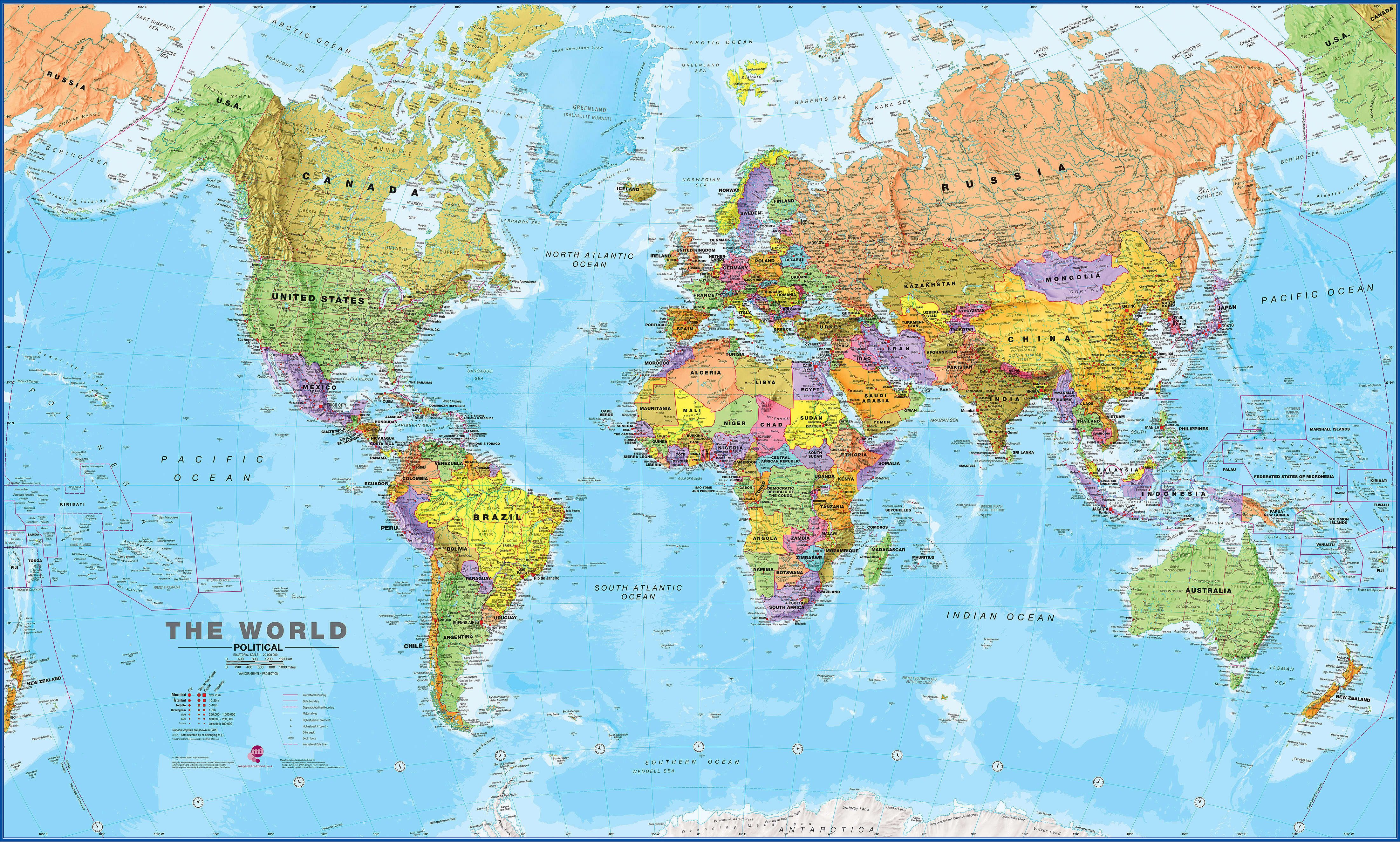 World Wall Map Political