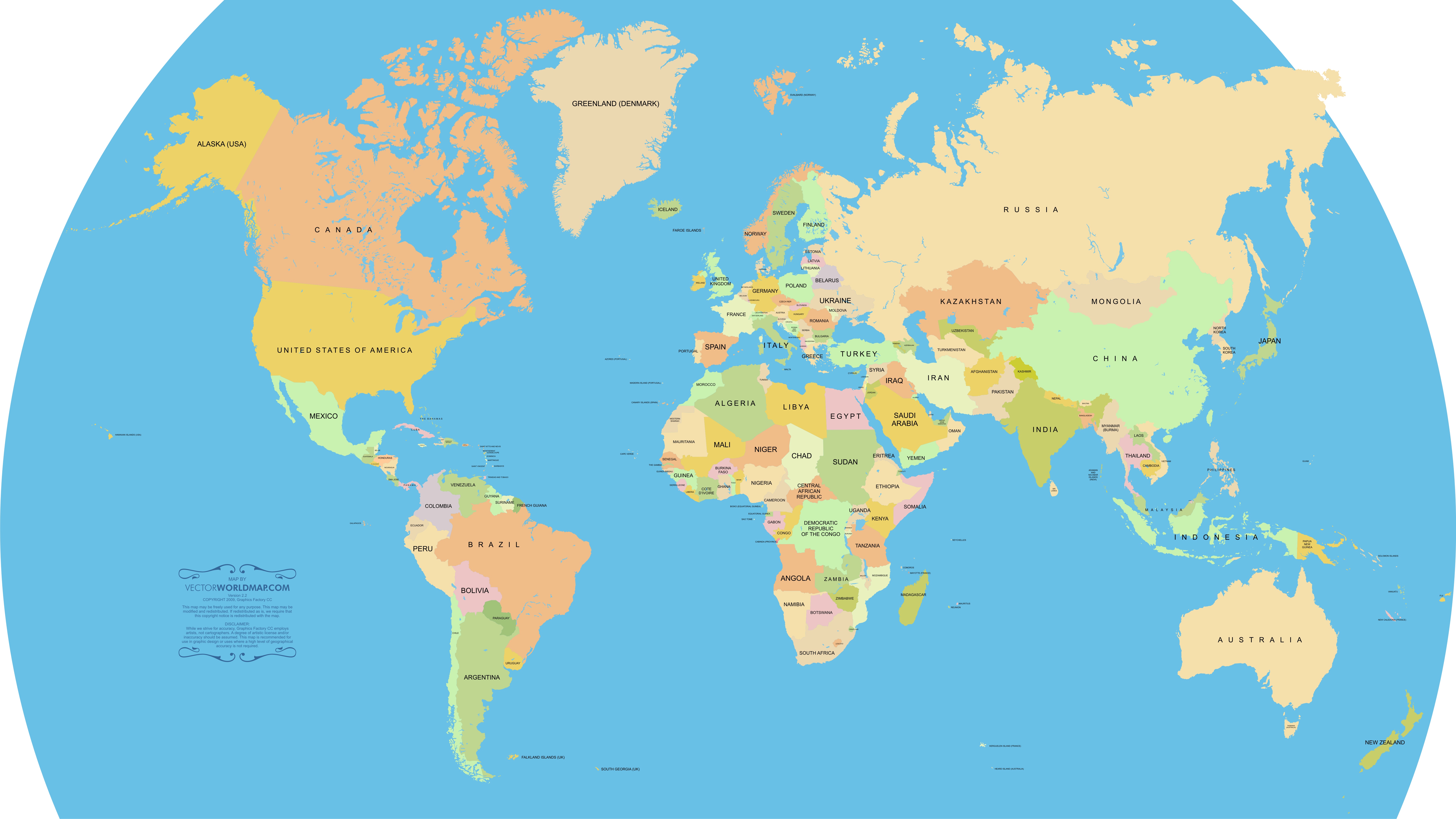 Vector World Map: A free, accurate world map in vector format