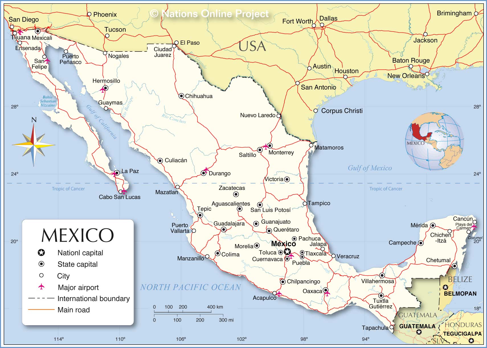 Political Map of Mexico - Nations Online Project