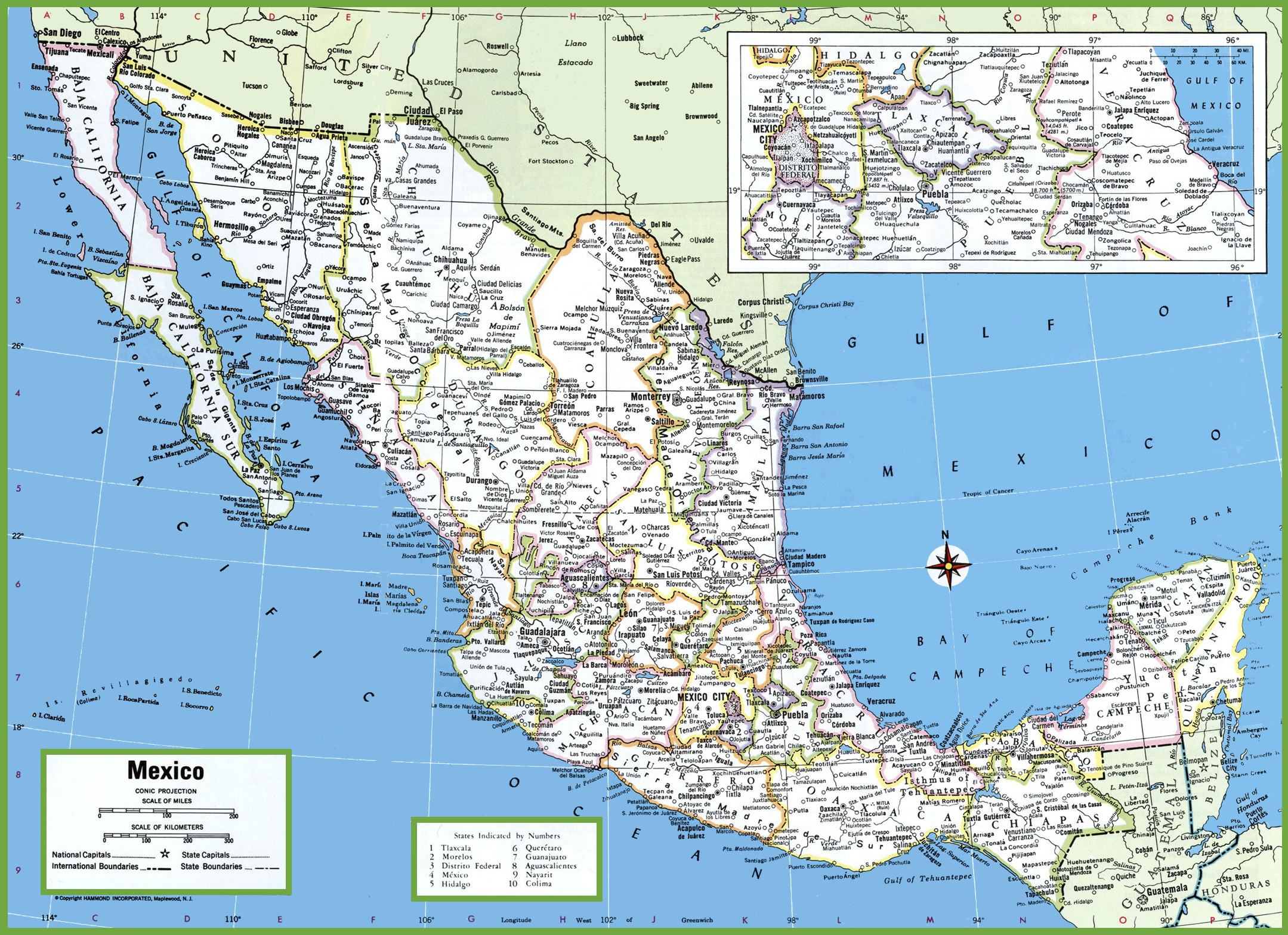 Large detailed map of Mexico with cities and towns ﻿