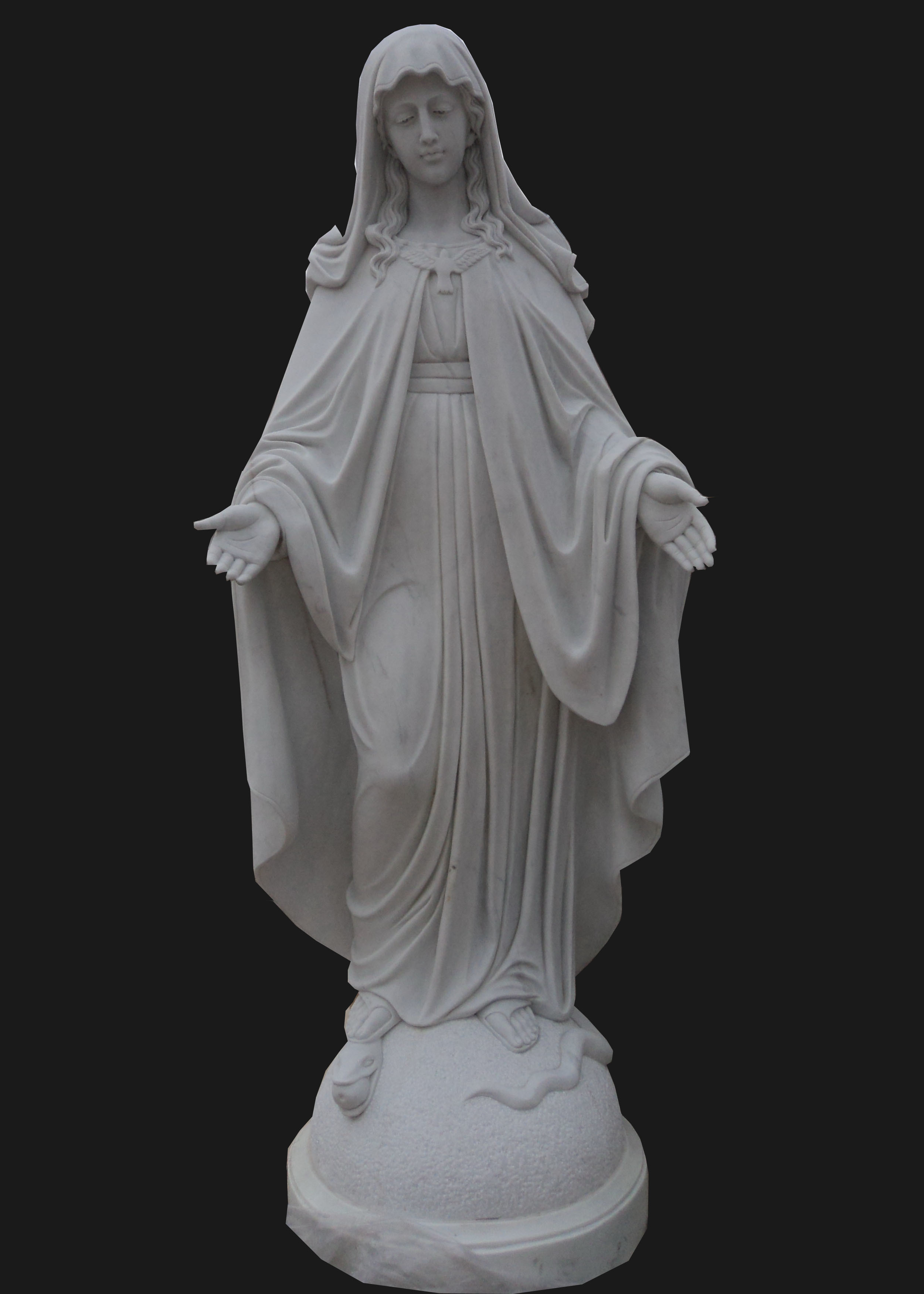 China Stone Carving Holly Virgin Mother Maria Statue Sculpture (LL60 ...