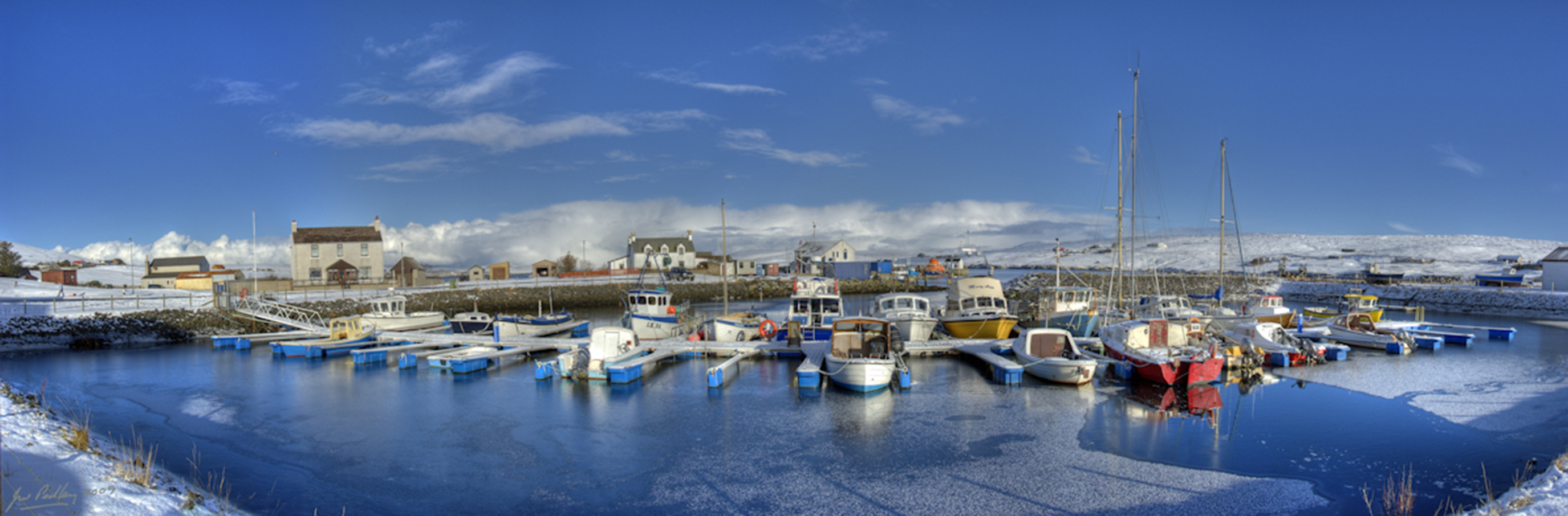 Aith Marina in Winter, Shetland Ref: sanx2_0801b slides/sanx2_0801b.jpg