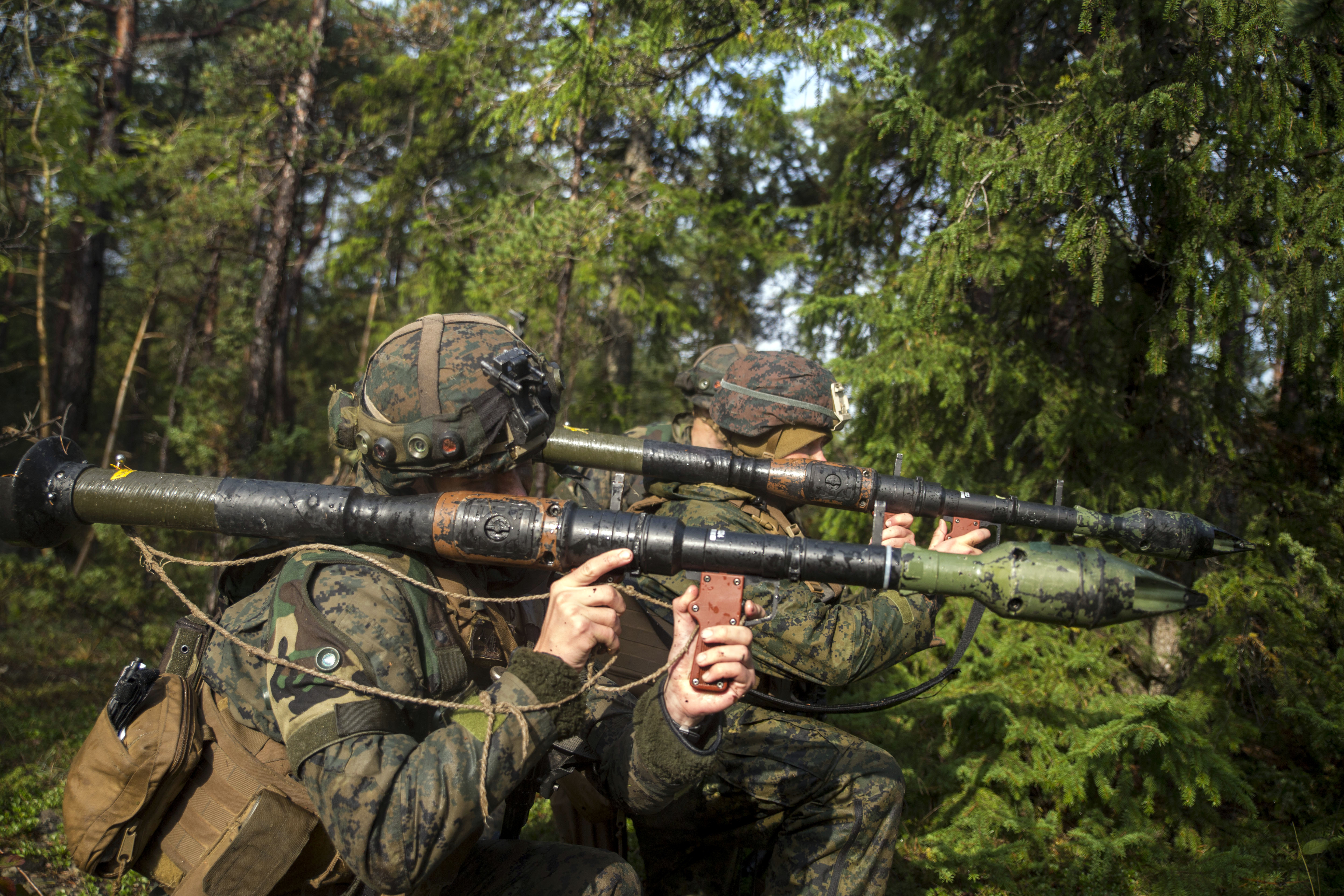 Marines with bazooka photo
