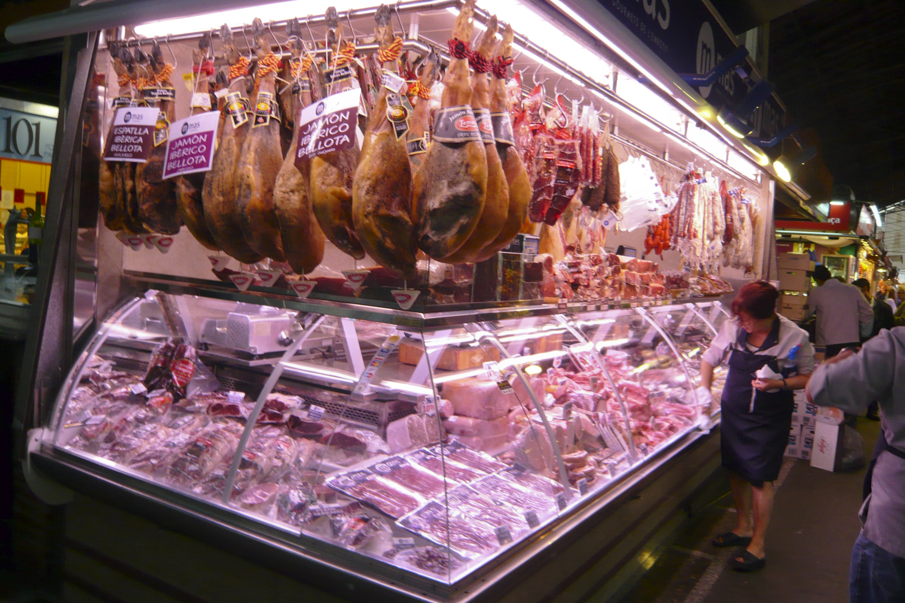 Market meat stall photo