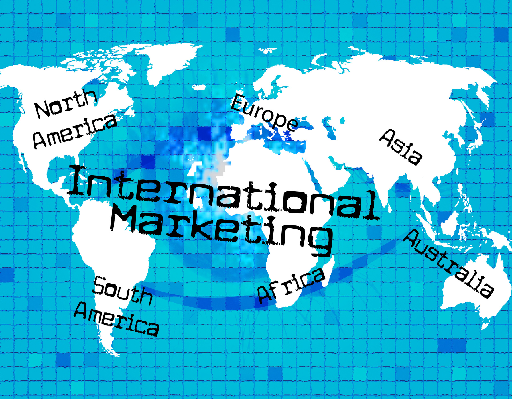 Marketing international means across the globe and world photo