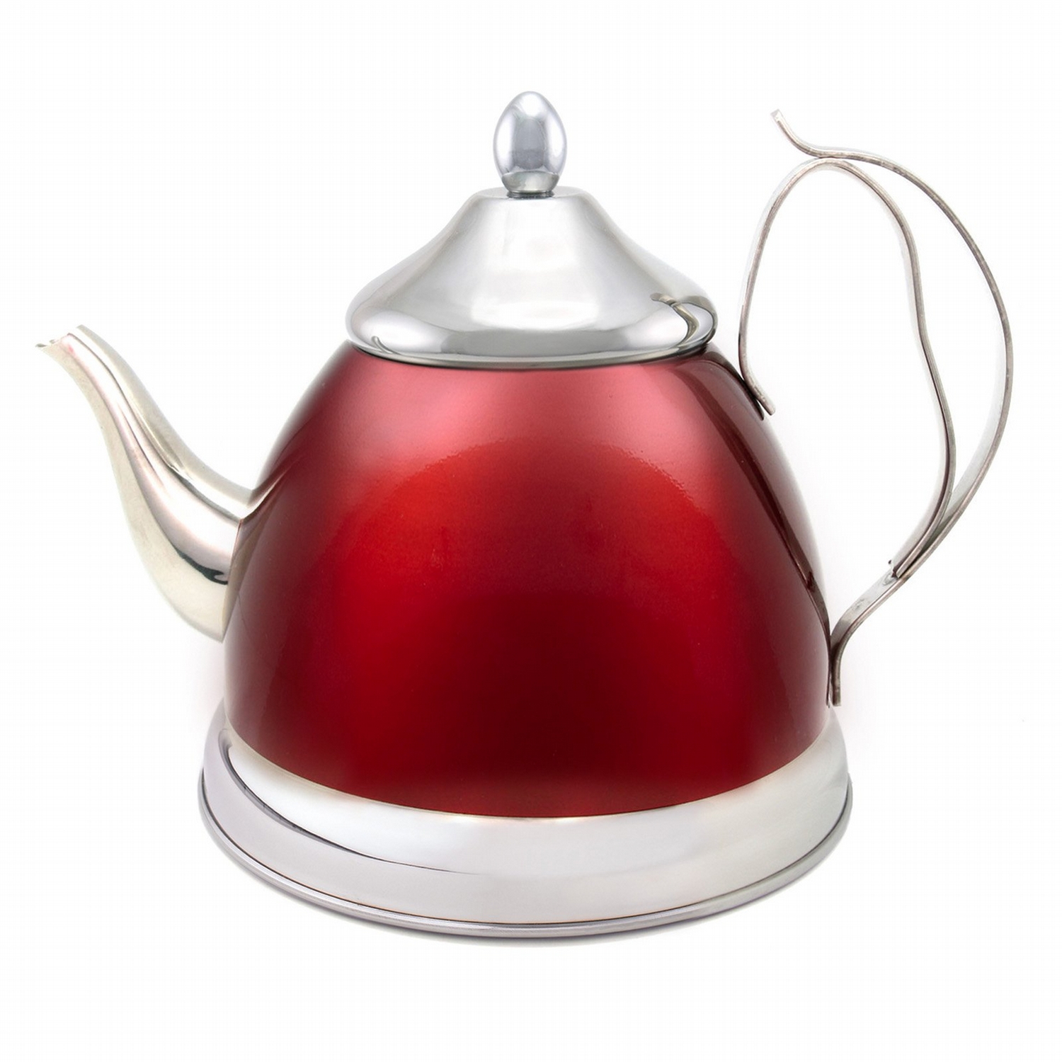 Creative Home Nobili-Tea 2 qt. Metallic Cranberry Tea Kettle with ...