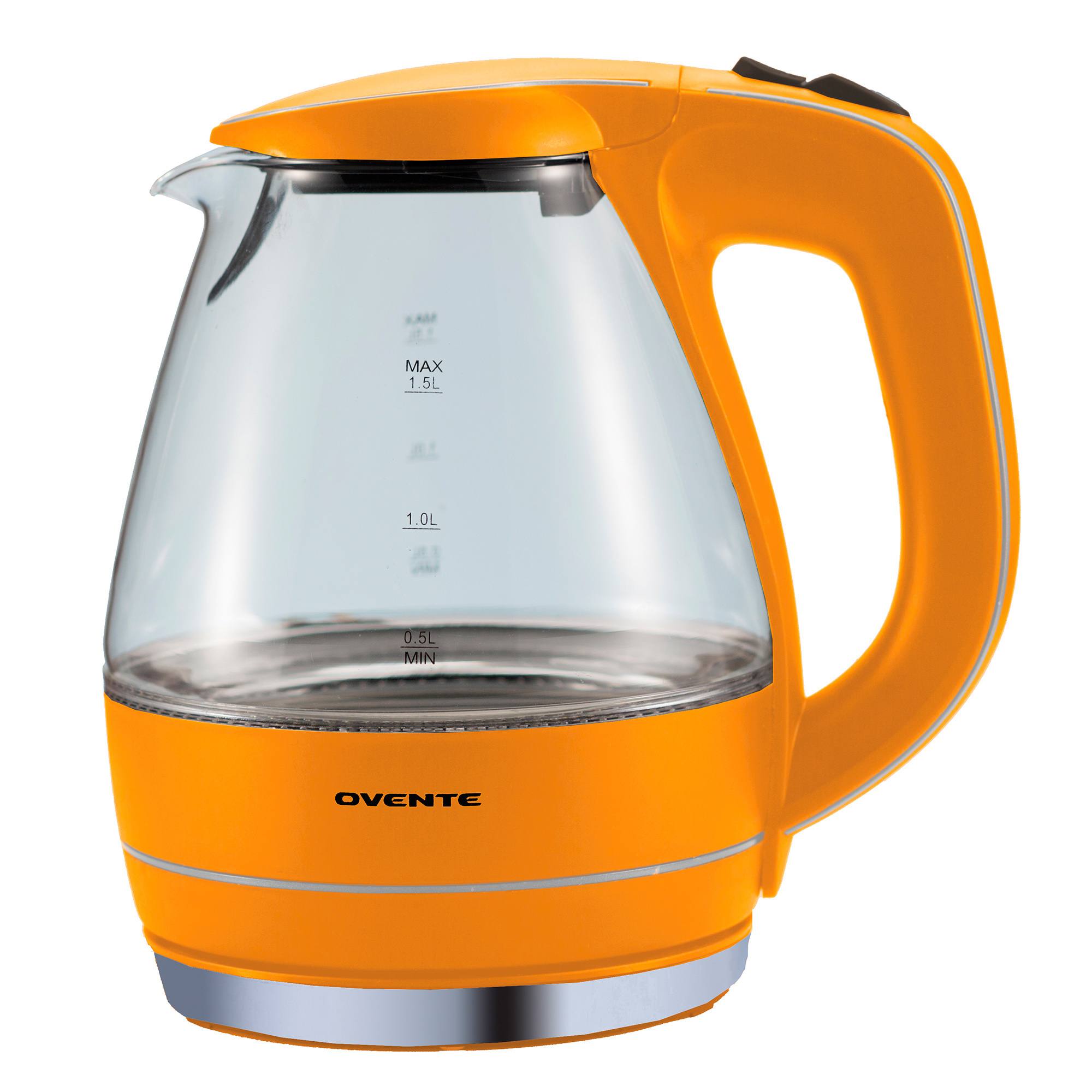 Ovente KG83O Orange 1.5-liter Glass Electric Kettle - Free Shipping ...