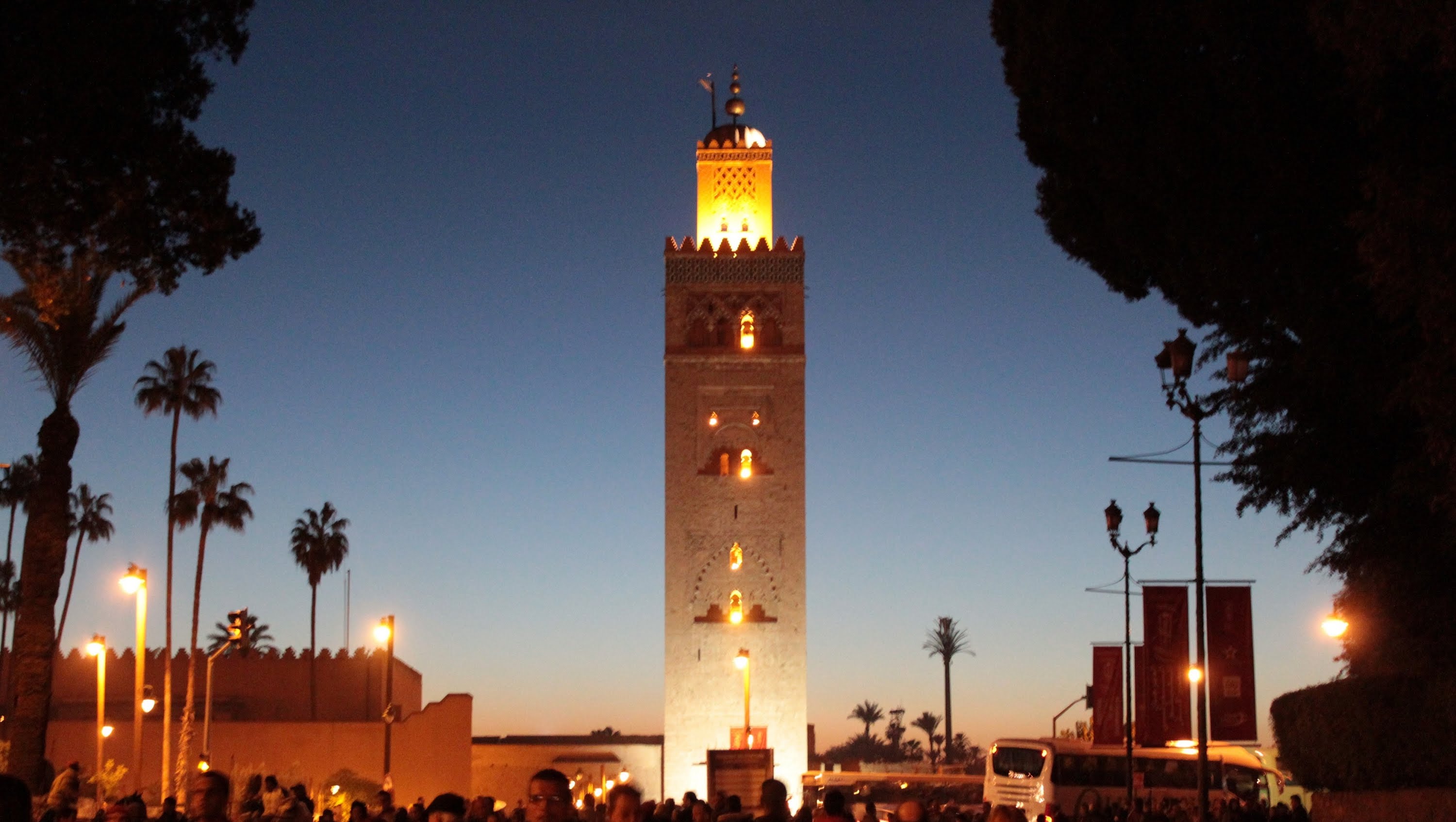 800 year old Koutoubia Mosque Adhan Call to Prayer Marrakech Morocco ...