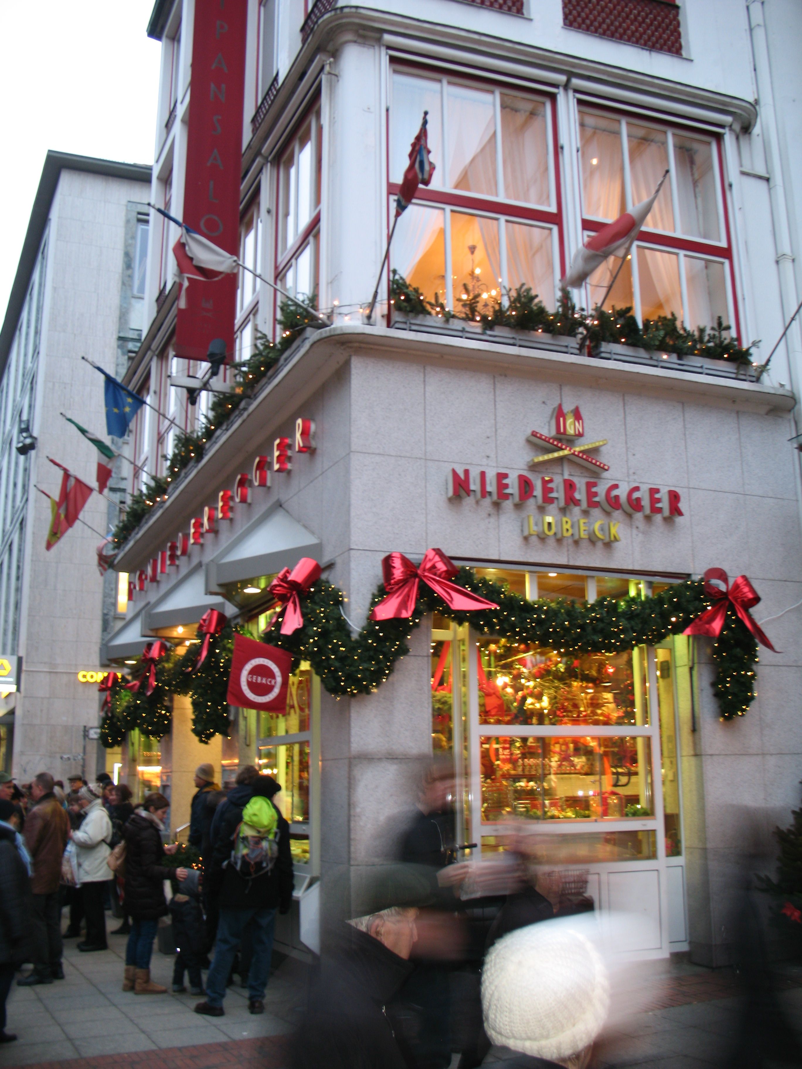 The front of the Niederegger marzipan store in Lubeck. | The ...
