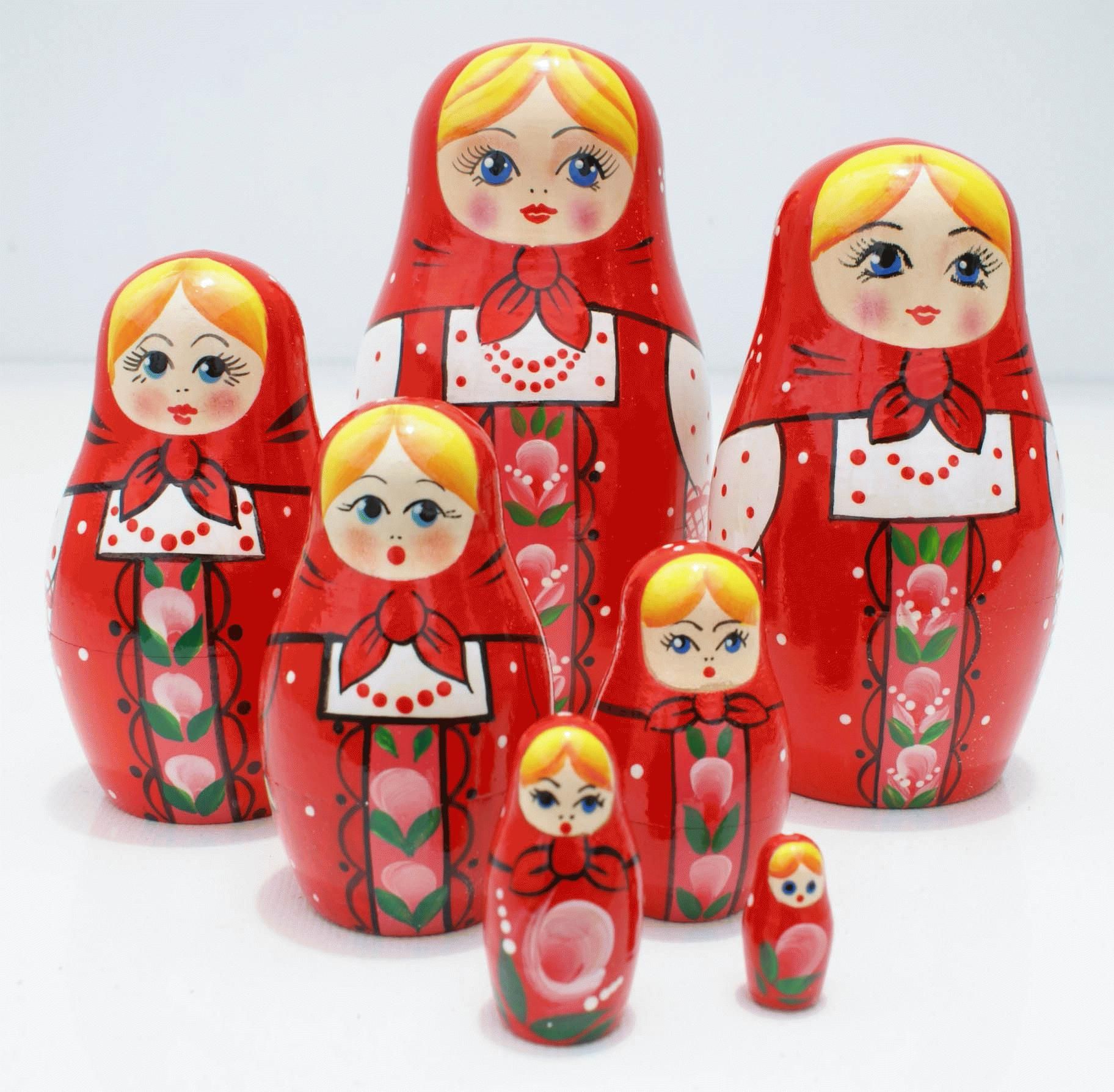 nesting dolls | Category: Matryoshka dolls >> Product: 7011 Red ...