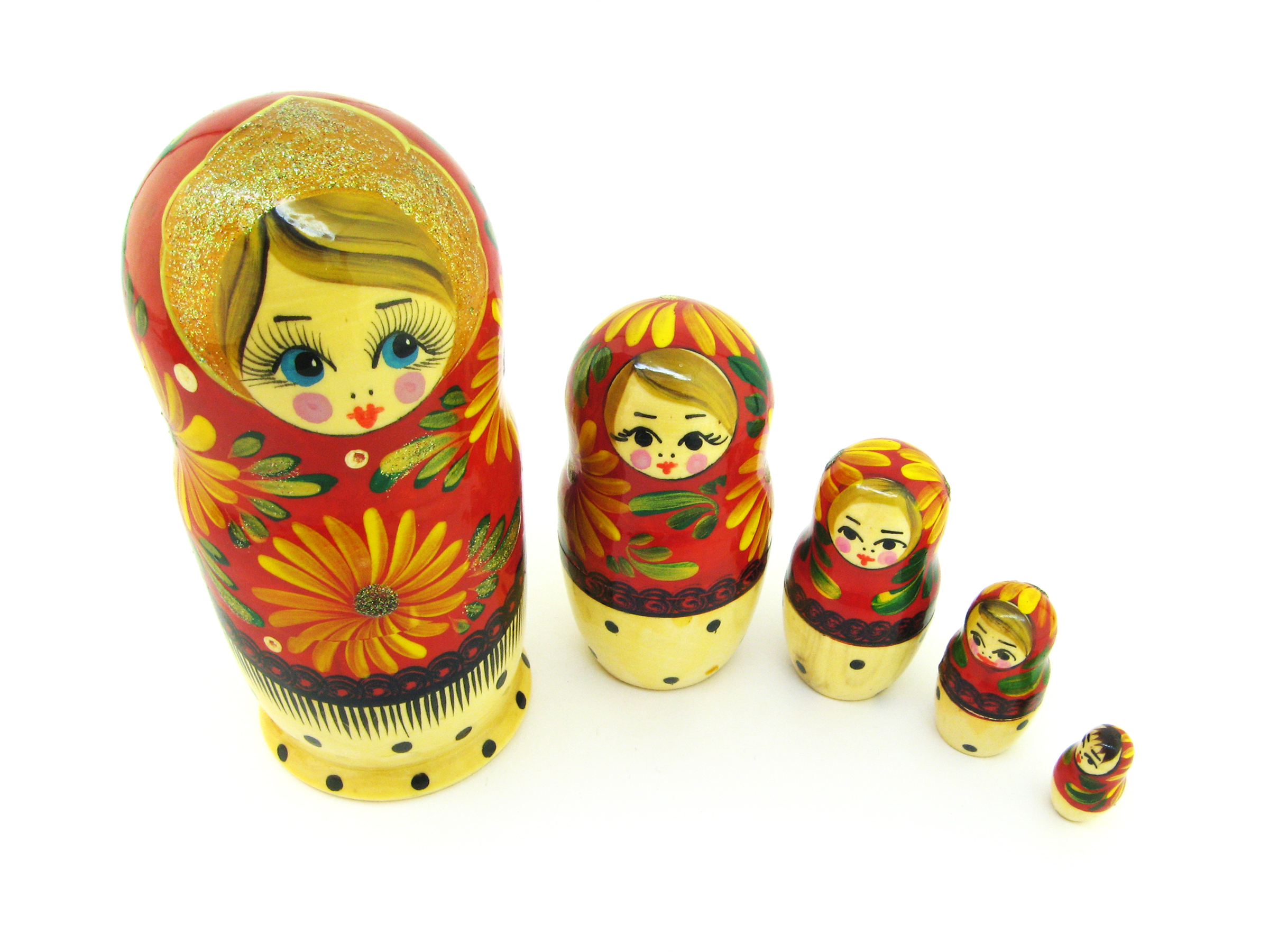 Matrioshka dolls, Separate, Painted, Progression, Puppet, HQ Photo