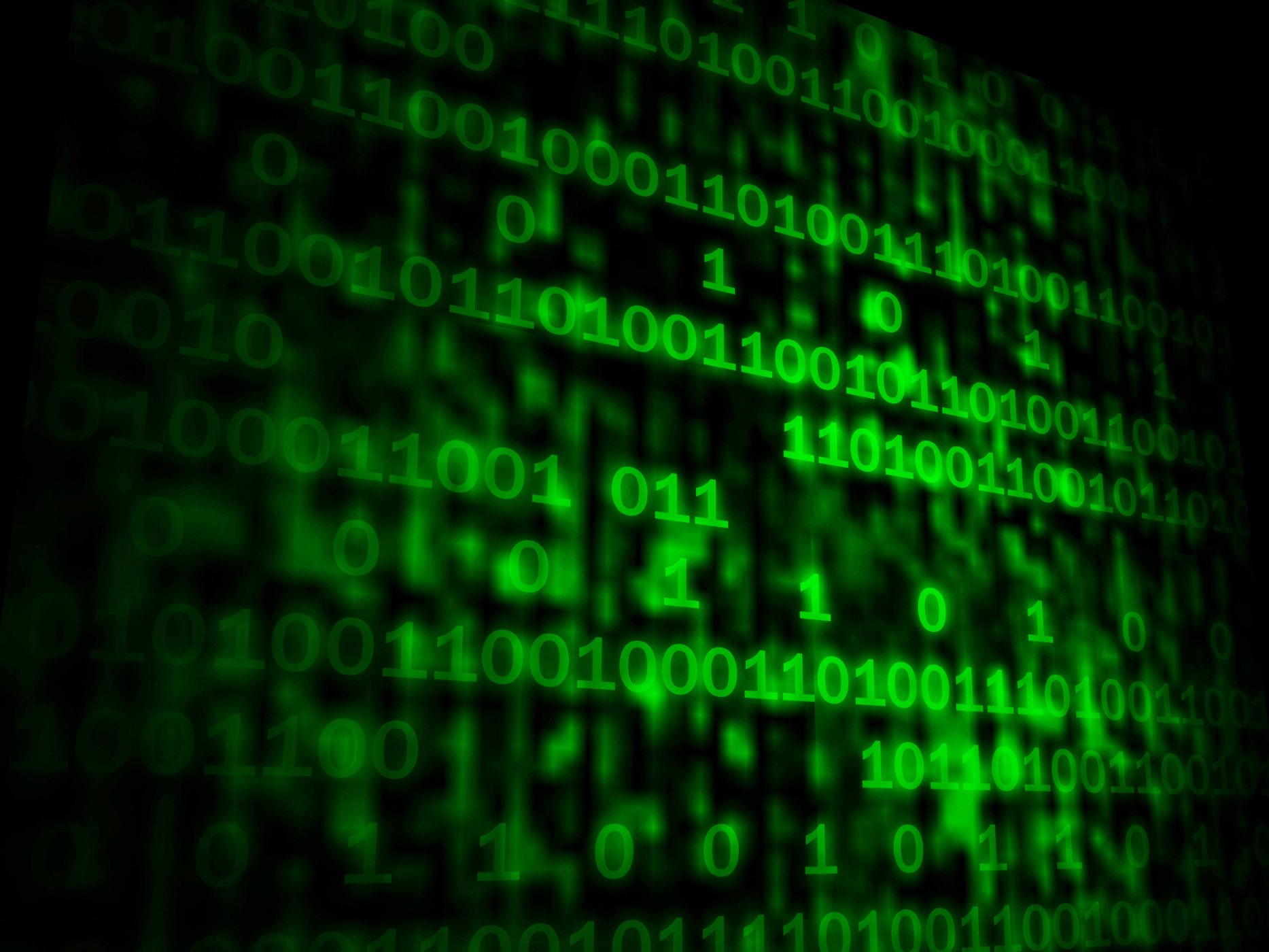 Matrix code copyspace shows digital numbers programming background photo
