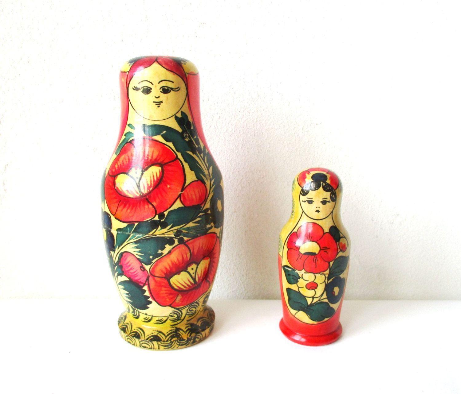 Vintage Nesting Doll 2 Original Wooden Matryoshka Dolls Soviet ...