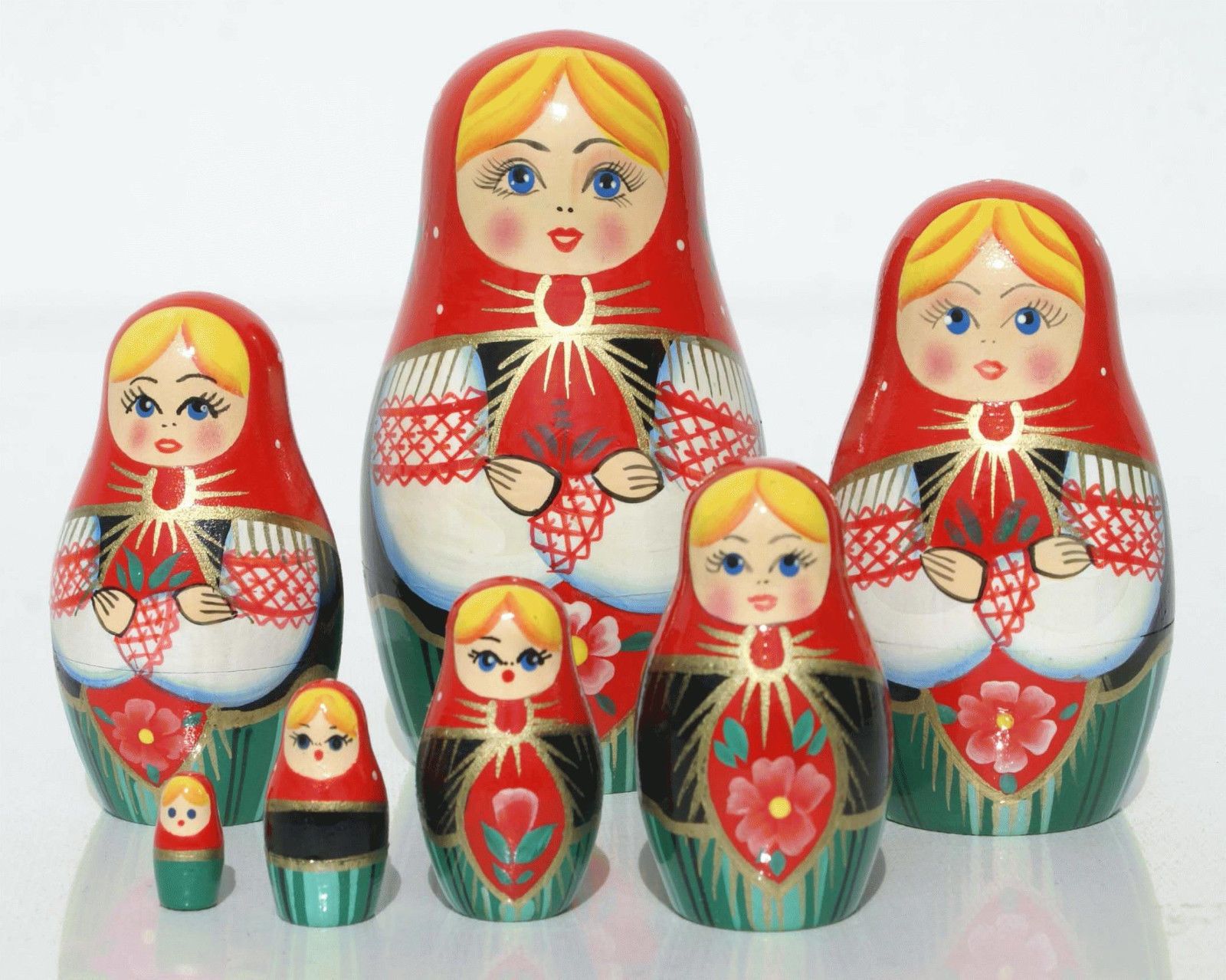 Matryoshka Babushka Russian Handmade Wooden Nesting Stacking Dolls ...