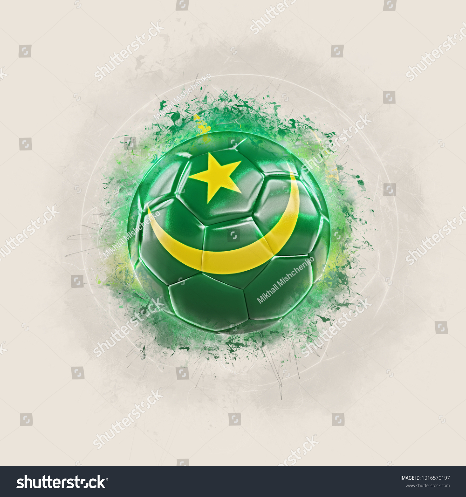 Grunge Football Flag Mauritania 3d Illustration Stock Illustration ...