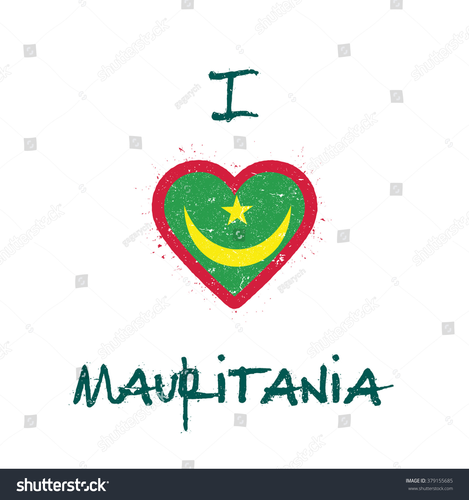 Love Mauritania Tshirt Design Mauritania Flag Stock Vector HD ...