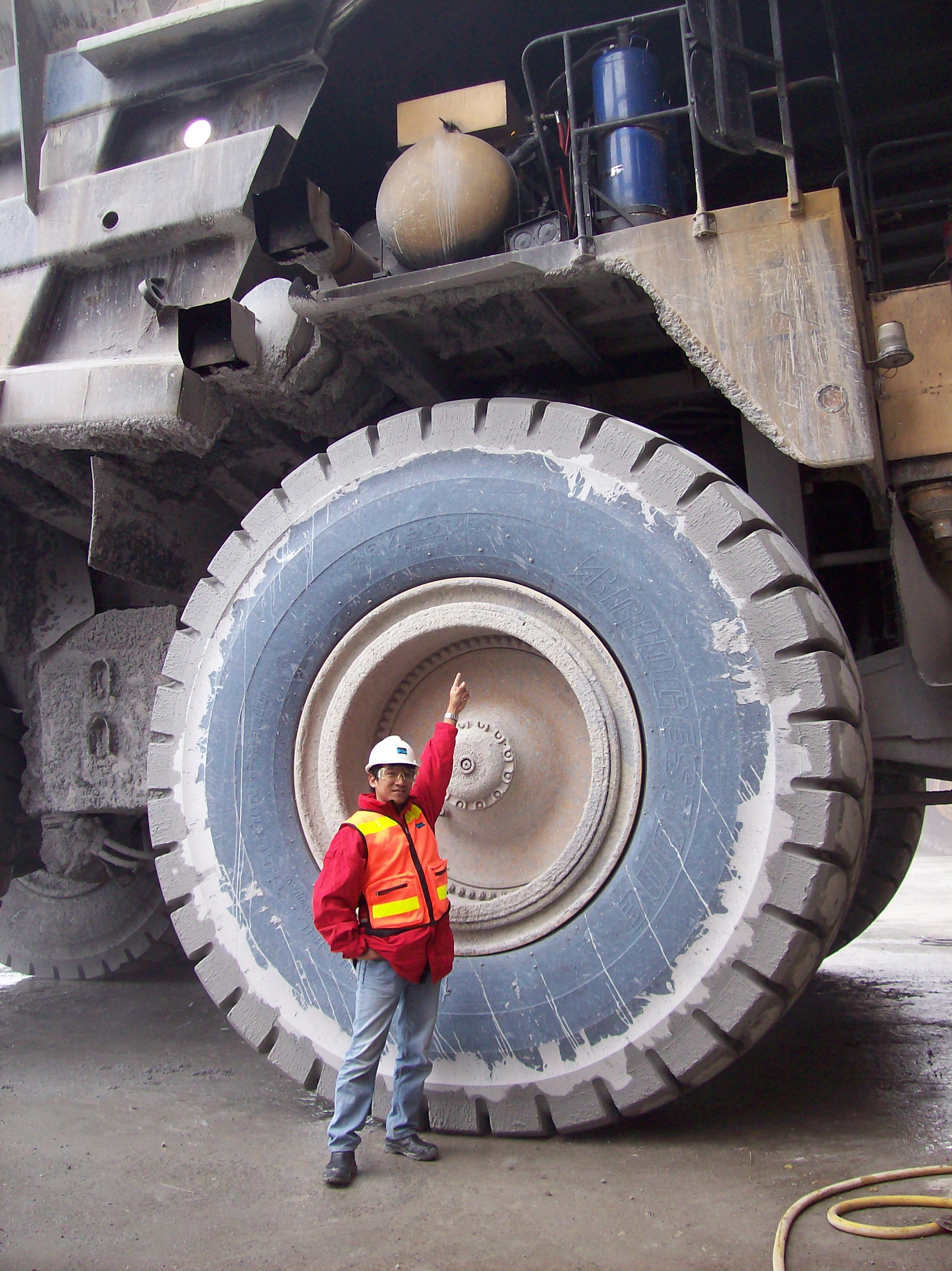 Me on the tire haul truck photo