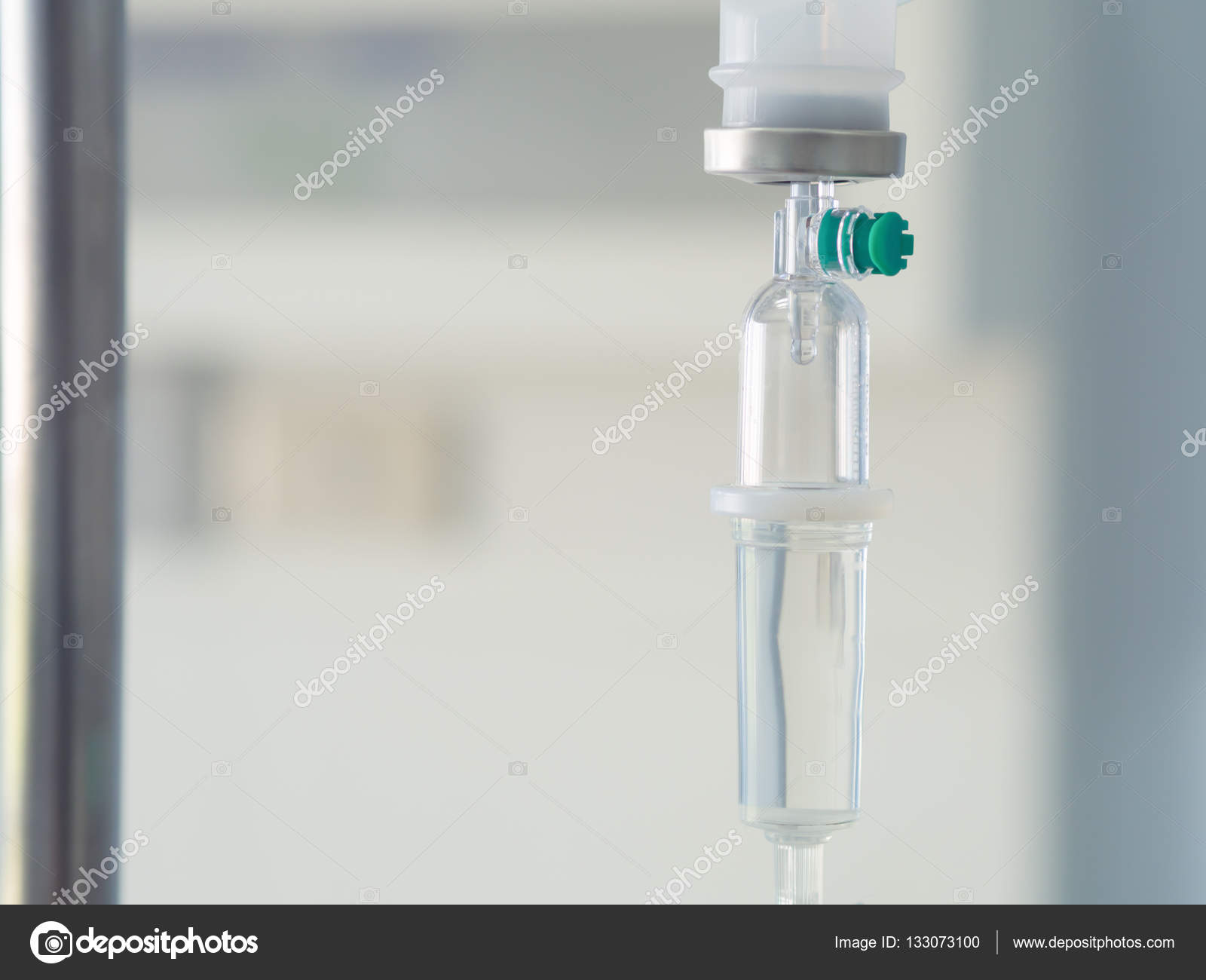 Saline intravenous (iv) drip in hospital. Health care and Medical ...